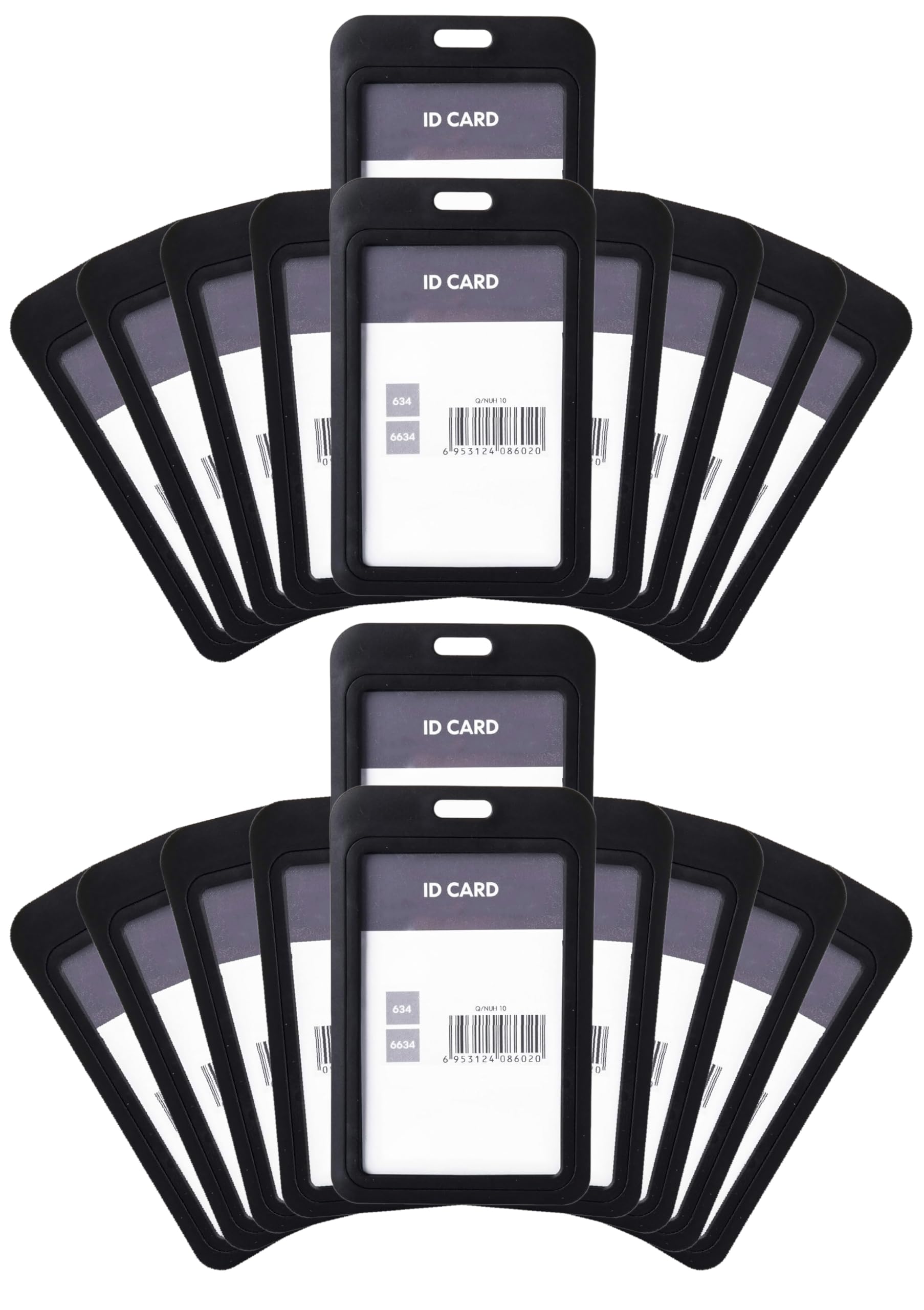 GLUN® 20 Stück Schwarz Kunststoff ID Card Holder Case Vertikal Doppelseitig Sichtbar Unisex ID Card Holder Case für Büro, Schule und Hochschulen