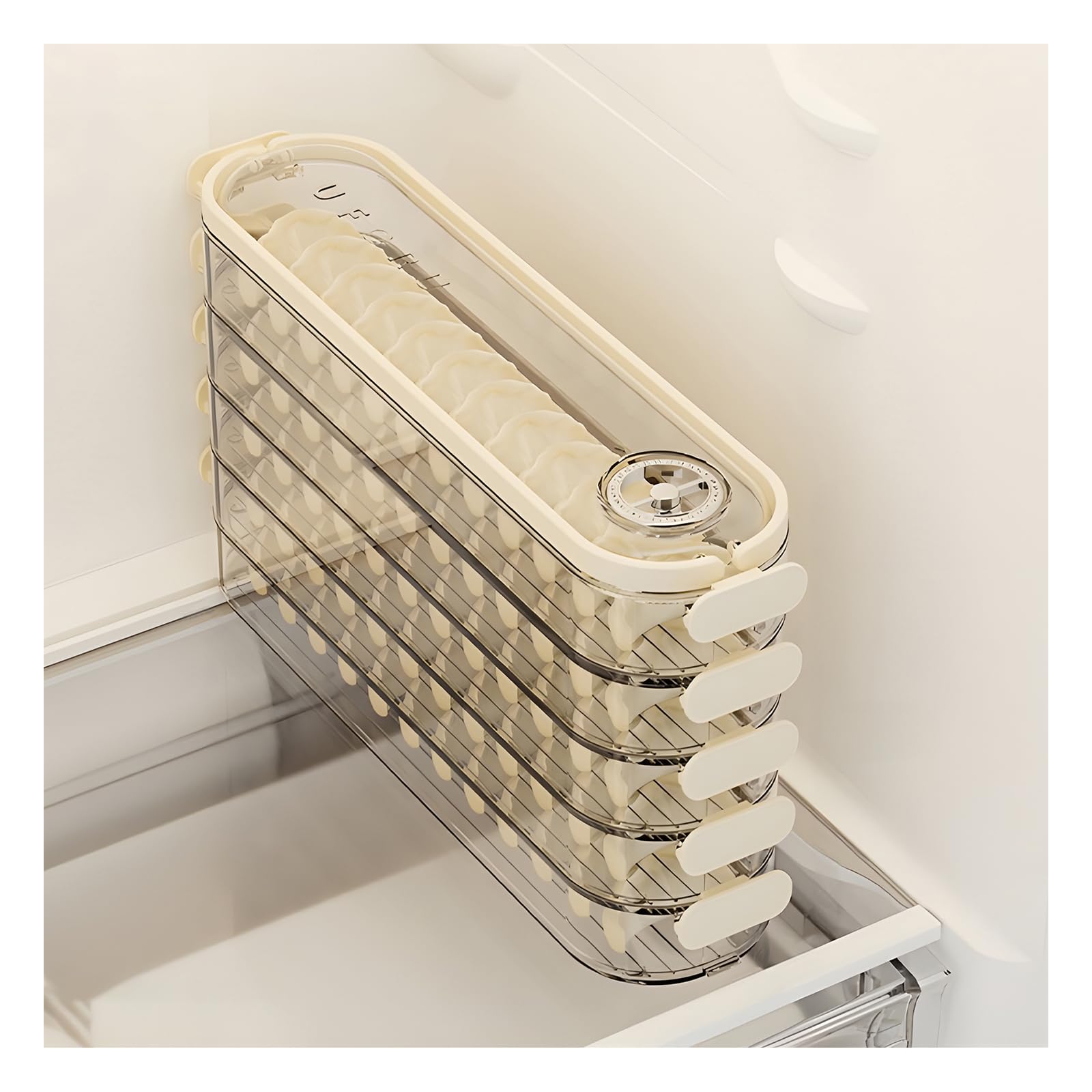 Cajas de almacenamiento para nevera con tapas, caja de albóndigas, organizador de refrigerador, almacenamiento apilable con tapas, contenedor portátil de almacenamiento de alimentos de congelación