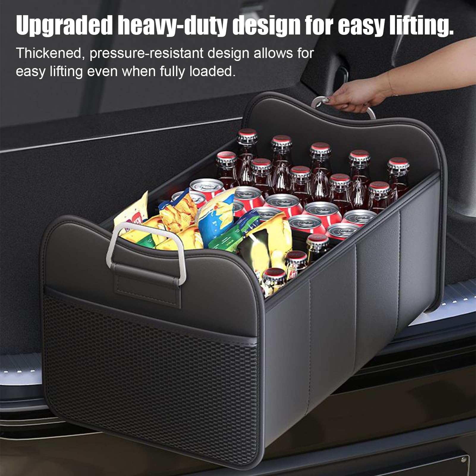 Organizador de maletero para SUV, de almacenamiento para maletero | organizador de carga, de almacenamiento plegable grande, accesorios de vehículo para asiento trasero, RV, camión, automó