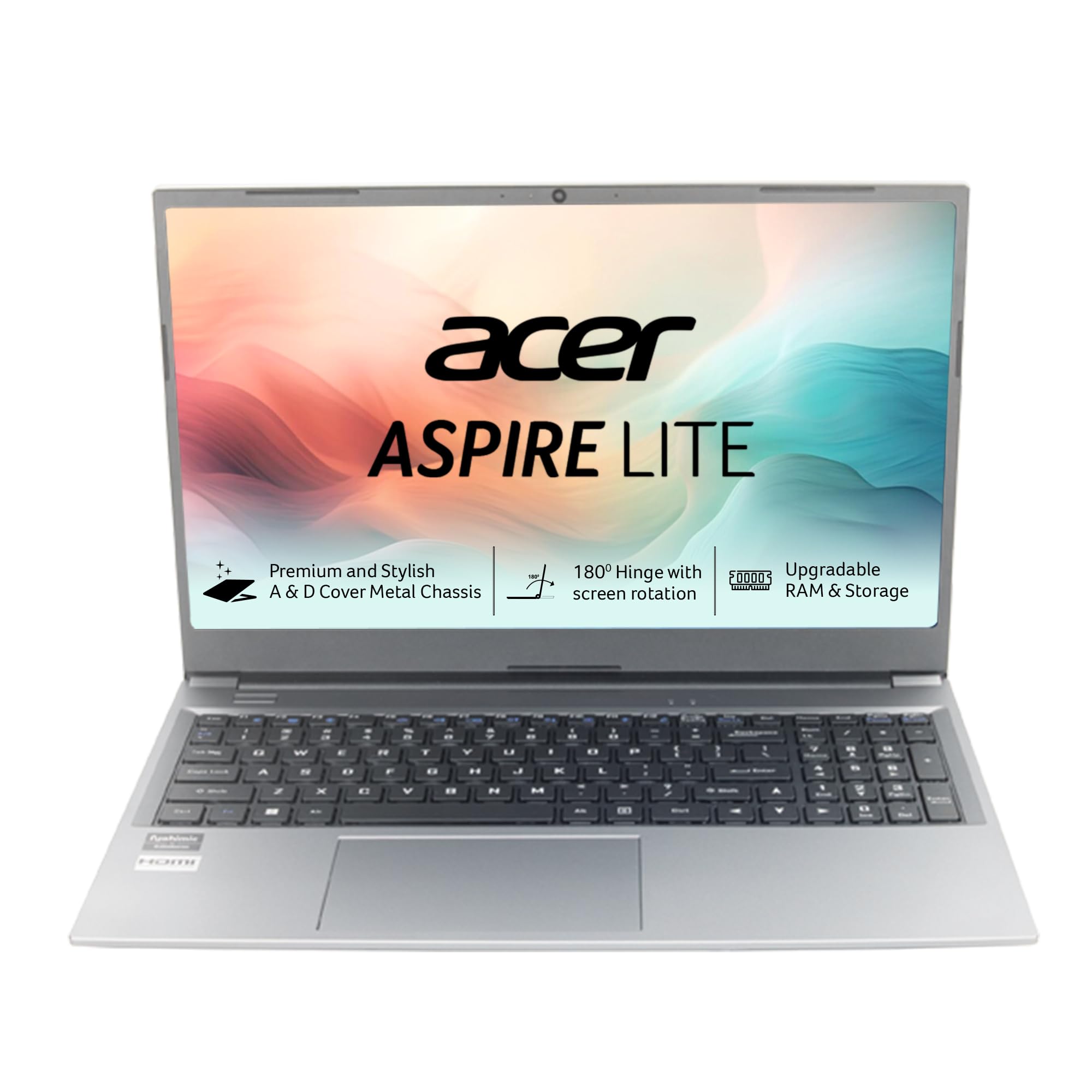 acer Aspire Lite 12th Gen Intel Core i3-1215U Premium Metal Laptop (Windows 11 Home/16 GB RAM/512GB SSD) AL15-52, 39.62cm (15.6") Full HD Display, Metal Body, Steel Gray, 1.59 Kg