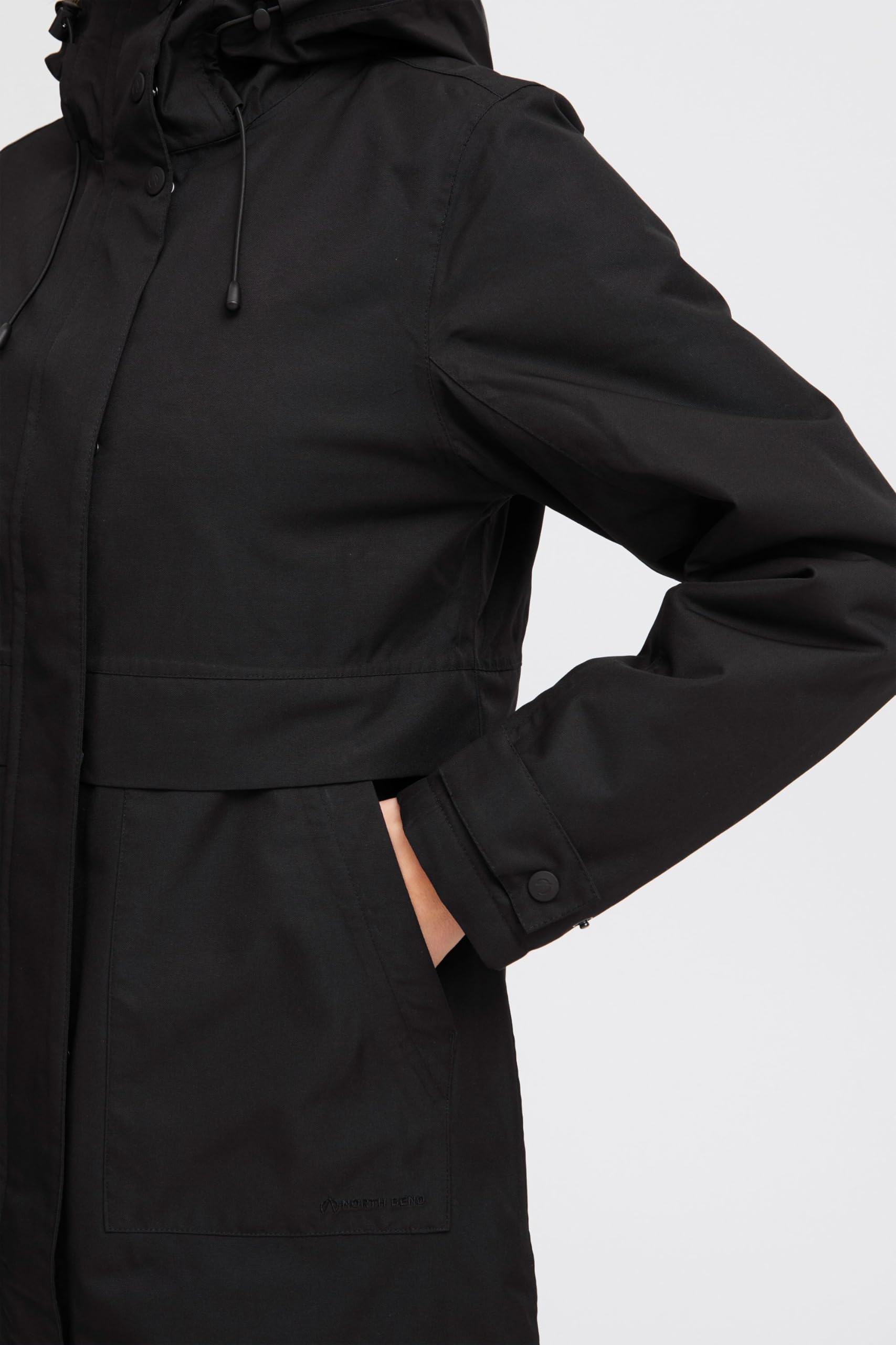 Blend NORTH BEND NBMalika Parka pour femme imperméable, coupe-vent, respirante, avec colonne d'eau 8000 mm, système de protection contre les intempéries, taille : 36, couleur : noir (1001)