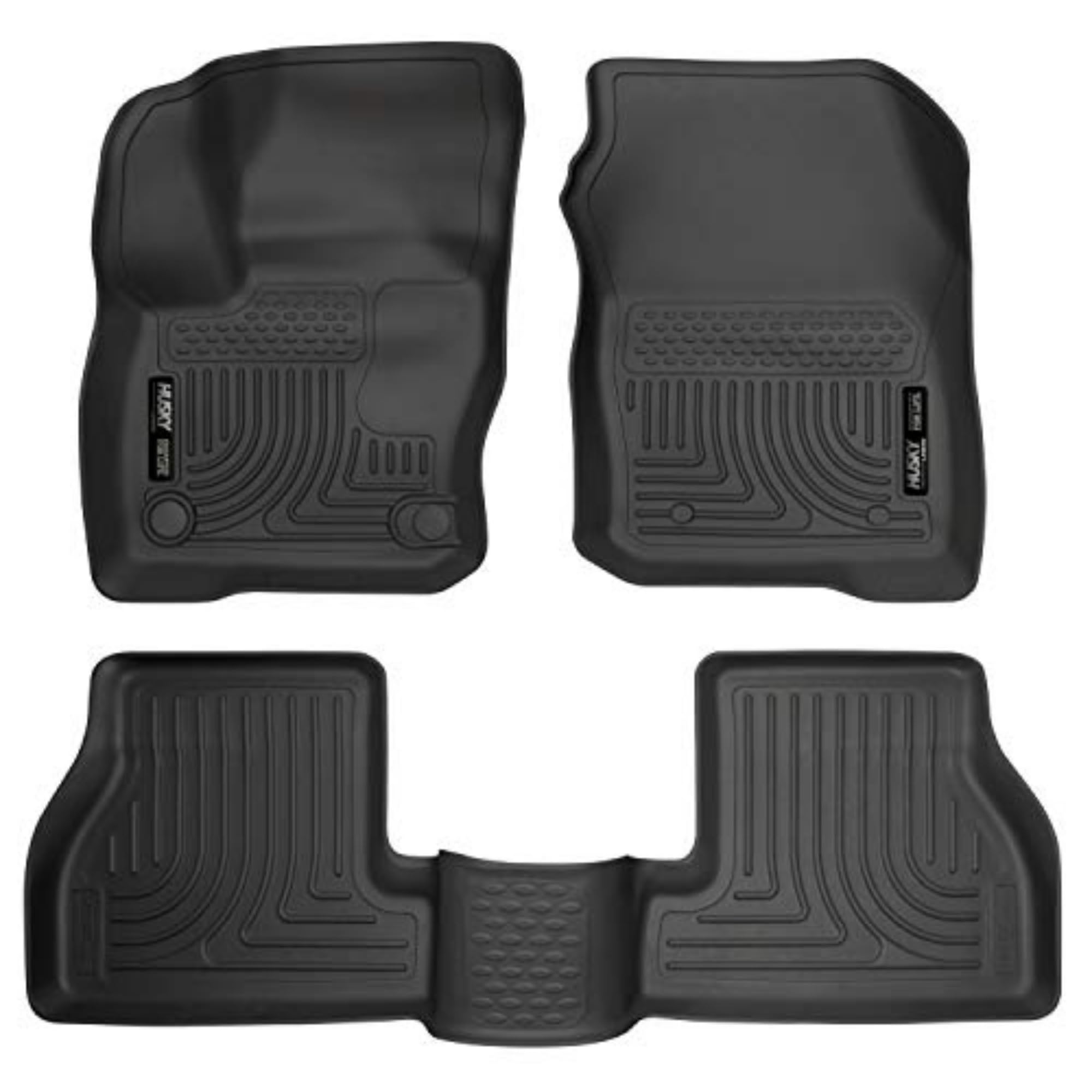 Husky Liners Weatherbeater Floor Mats | Fits 2016 - 2018 Ford Focus RS | Front & 2nd Row, 3-pc Black - 99781