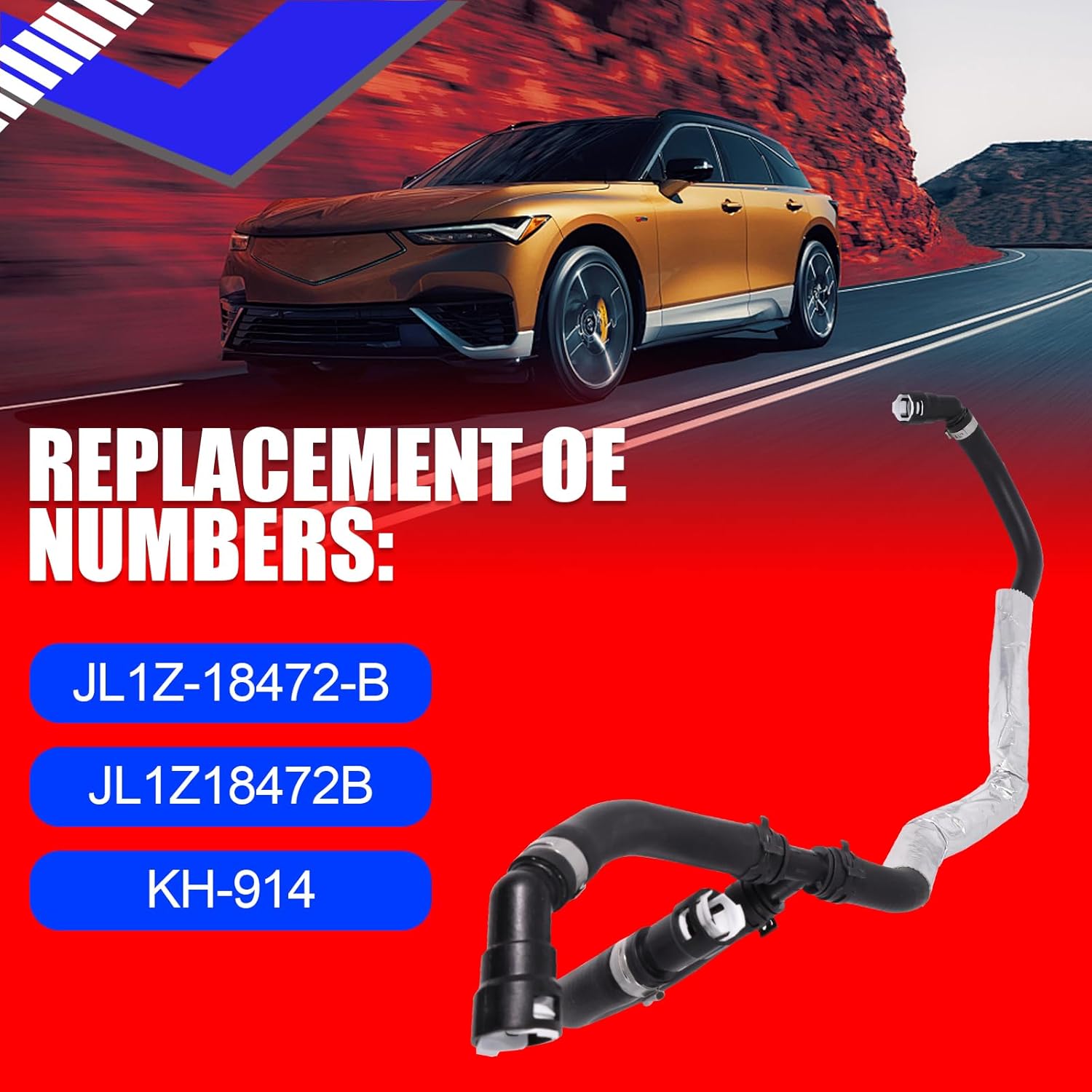 SMMS JL1Z-18472-B HVAC Heater Water Inlet Hose Fit for Ford Expedition 2018 2019 2020 2021, for Lincoln Navigator 2018-2022 3.5L V6 Replace OE JL1Z18472B KH-914