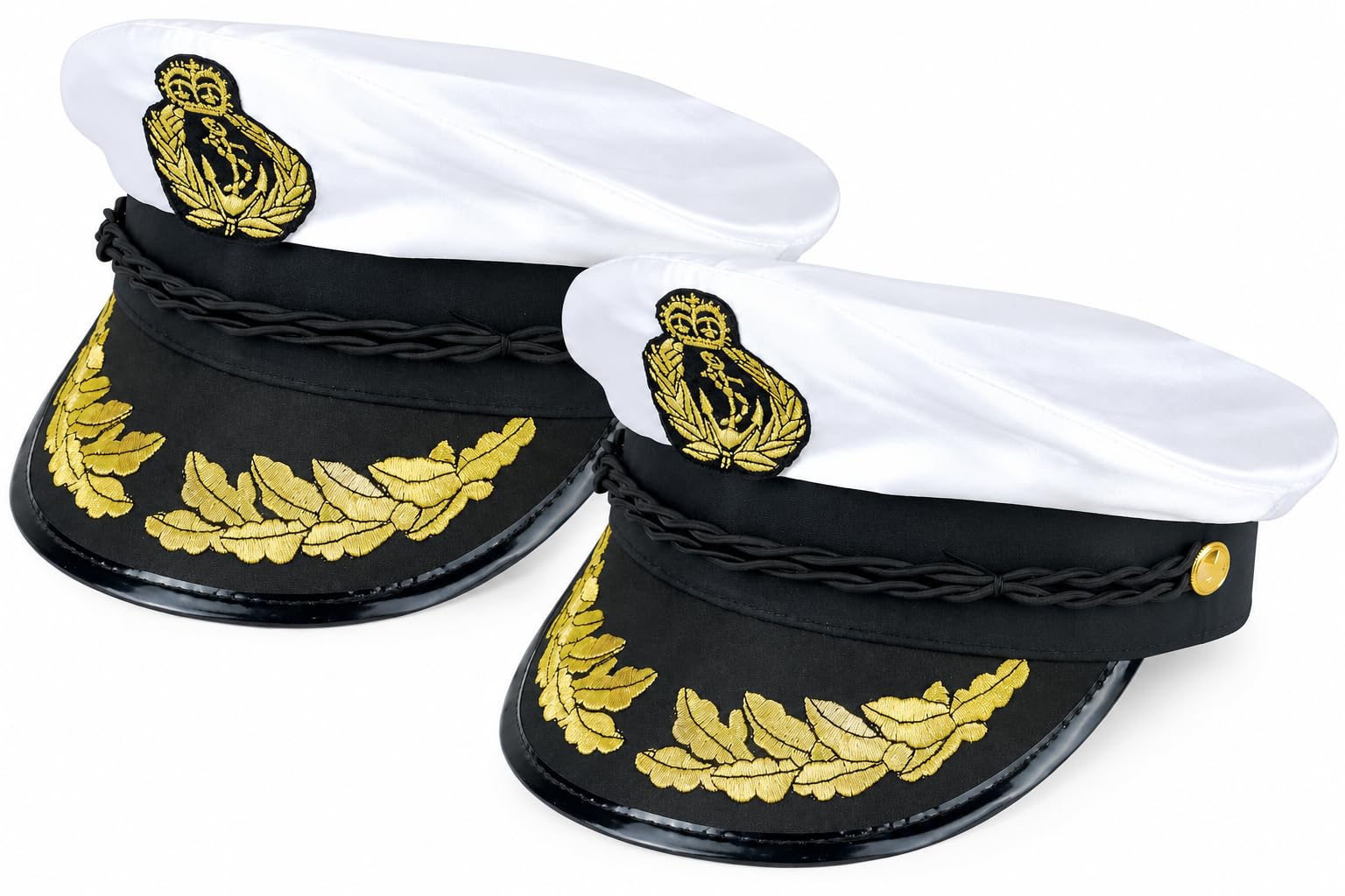 Navoys 2 x Navy Captain Hat - Sailor Hats for Adults, Fancy Dress Costume