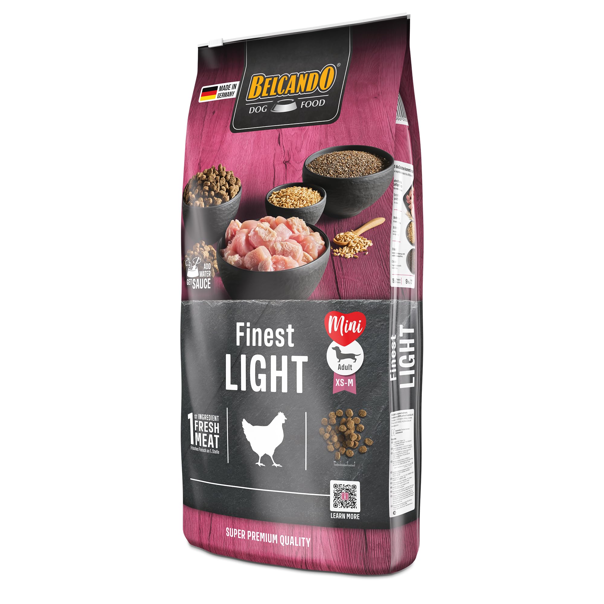 Belcando Finest Light [12,5 kg] Alimento para Perros | Comida Seca para Perros pequeños y con sobrepeso | Alimento Completo para Perros a Partir de 1 año de Edad