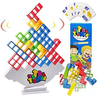 HOFFTI Decompression Balance Building Blocks Set, Balance Blocks Puzzle Tetris,Swing Stack Balance Toy,Parent-Child Interactive Toy,Montessori Toy Gift for Kids Adults