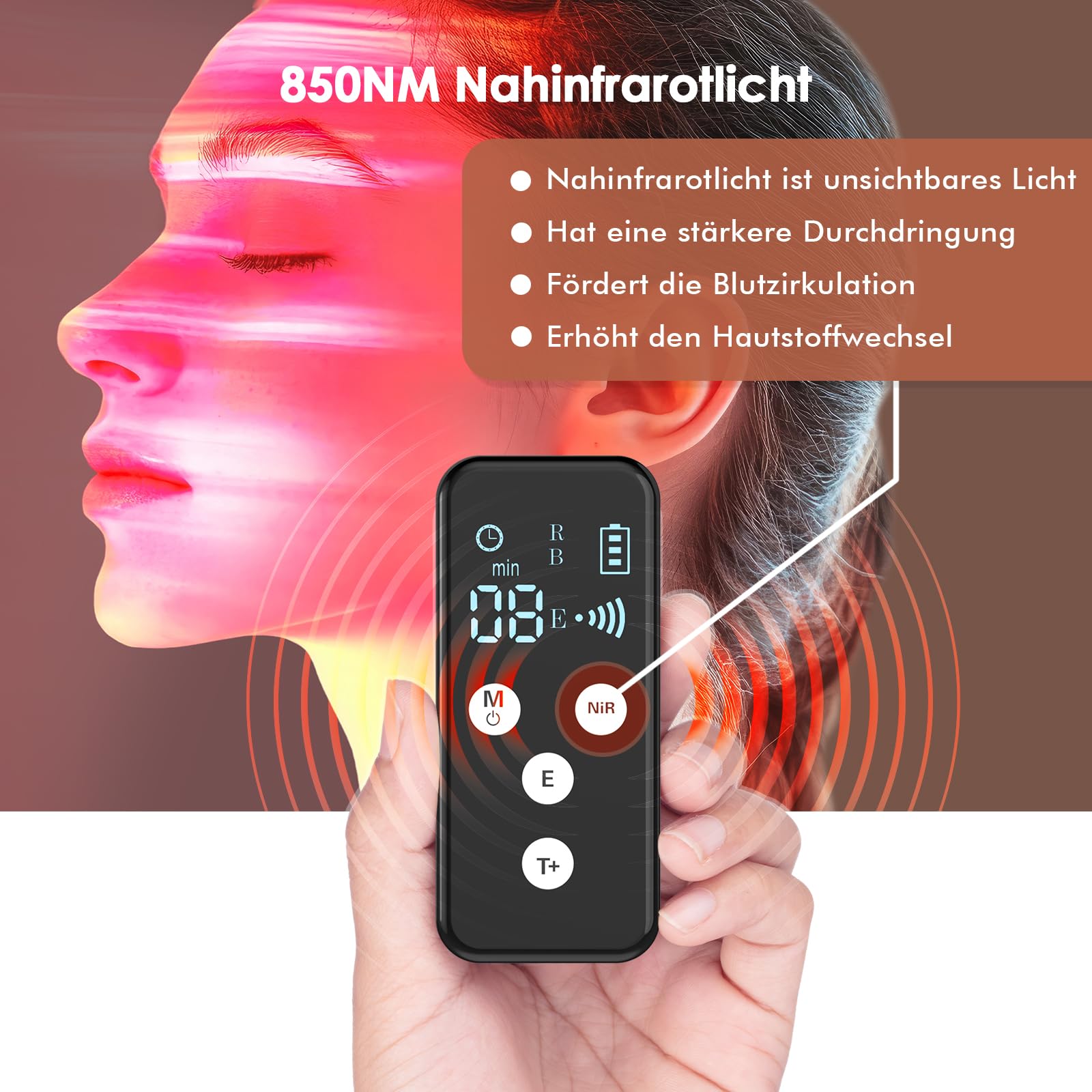 LED Gesichtsmaske mit Rotlichttherapie – 7 Farben led maske gesicht mit Kühlmaske, Anti-Aging/Akne, Aufhellung, Faltenbehandlung, Pflegegerät und Schön für alle Hauttypen