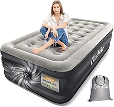 OlarHike Single Airbed, Inflatable Air Mattress with Built-in Pump, Blow Up Bed, Self Inflating Folding Guest Air bed with Flocked Surface For Camping & Home Use, 190cm L x 90cm W x 46cm H(Black)