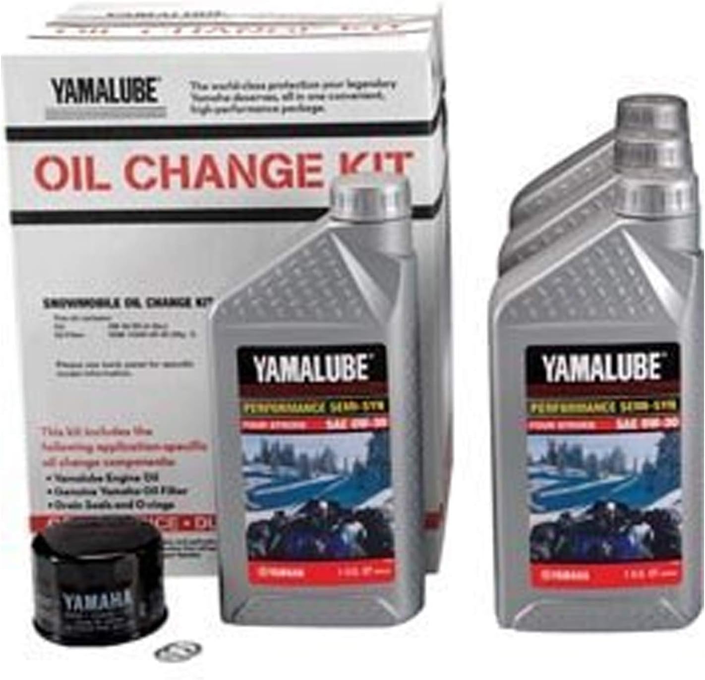 Yamaha Yamalube 4-Cylinder Snowmobile Semi Synthetic Oil Change Kit, #LUB-SMBCG-KT-11