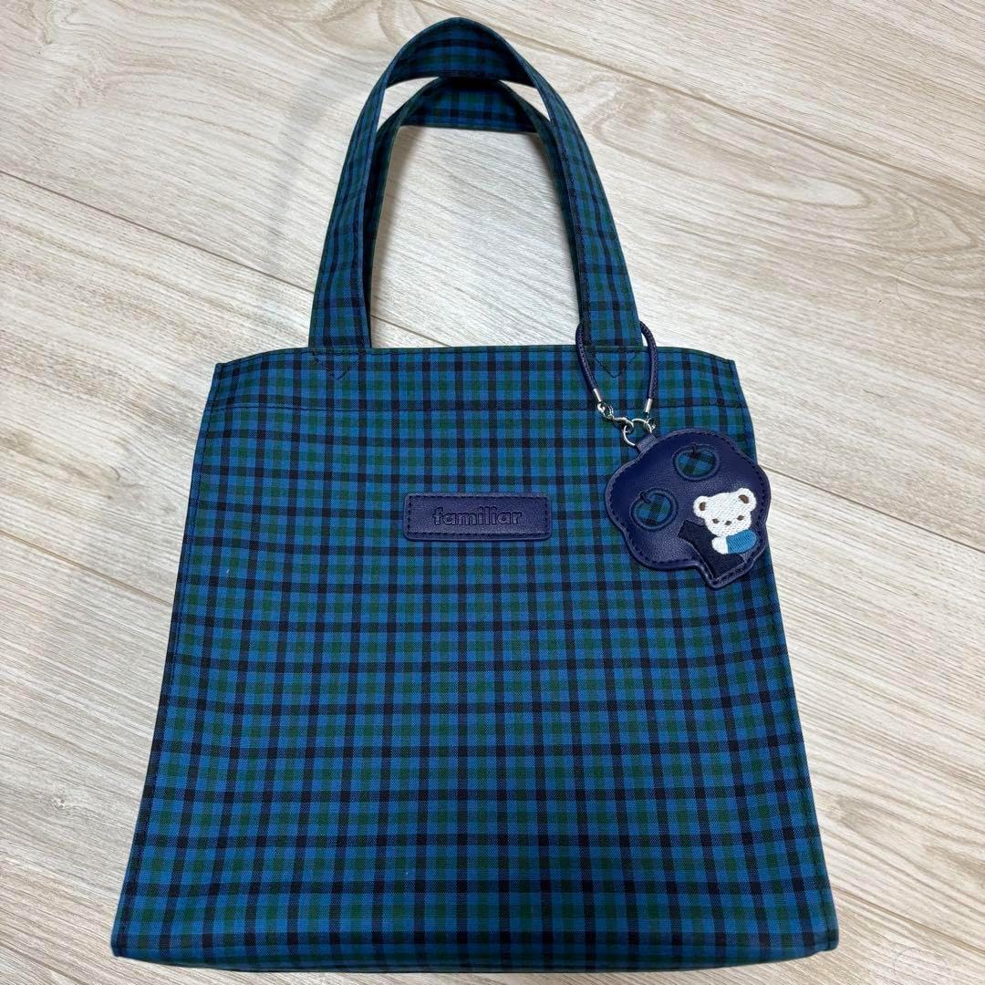 ファミリア familiar チェック トートバッグ 小