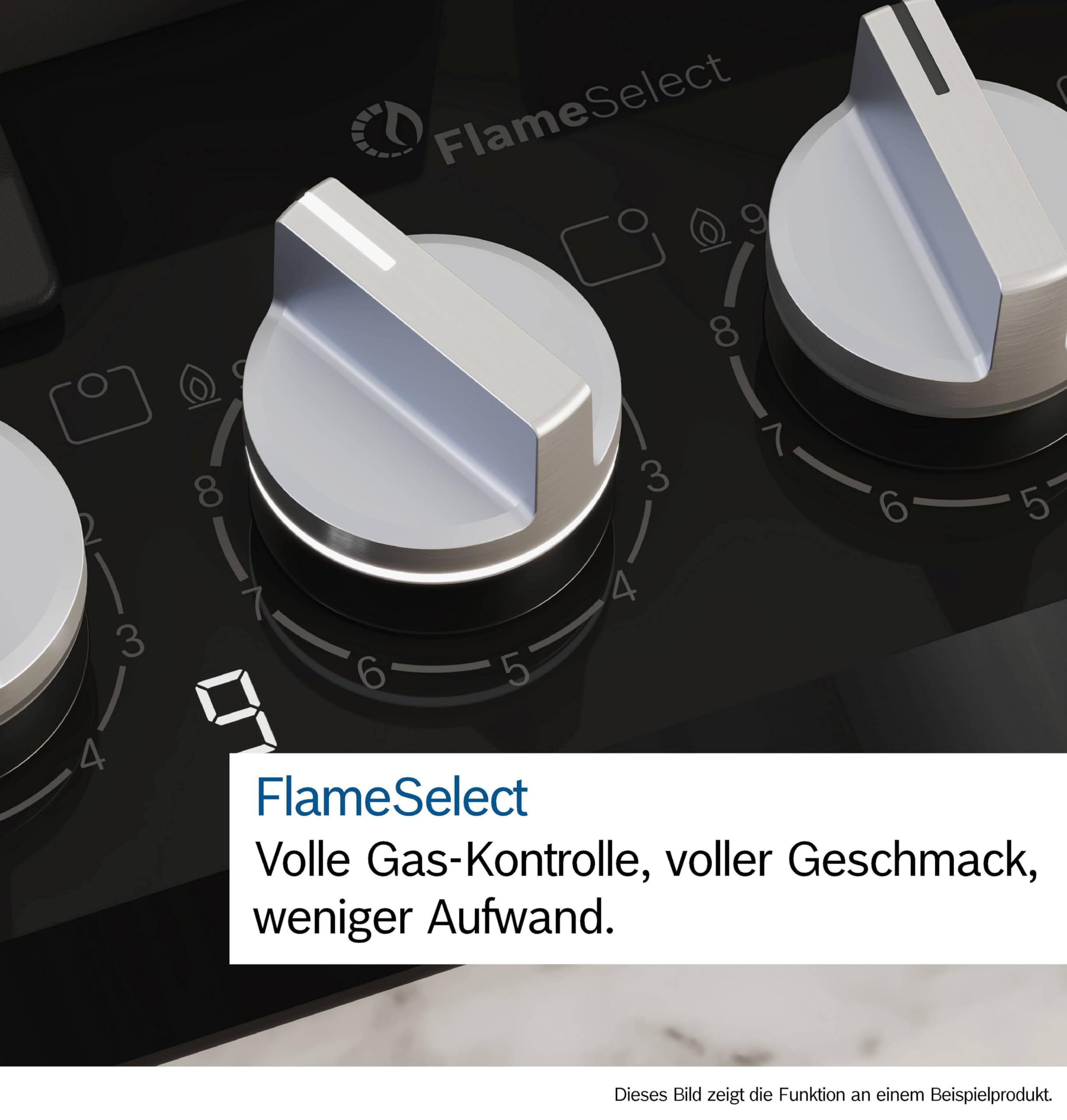 Bosch PRS9A6H40 Serie 8 Gaskochfeld, 90 cm, 9 FlameSelect Stufen, Touch Control, spülmaschinengeeignete Topfträger, Smart Hood Automatic, Home Connect, Sicherheits-Gasabschaltung, Schwarzes Hartglas