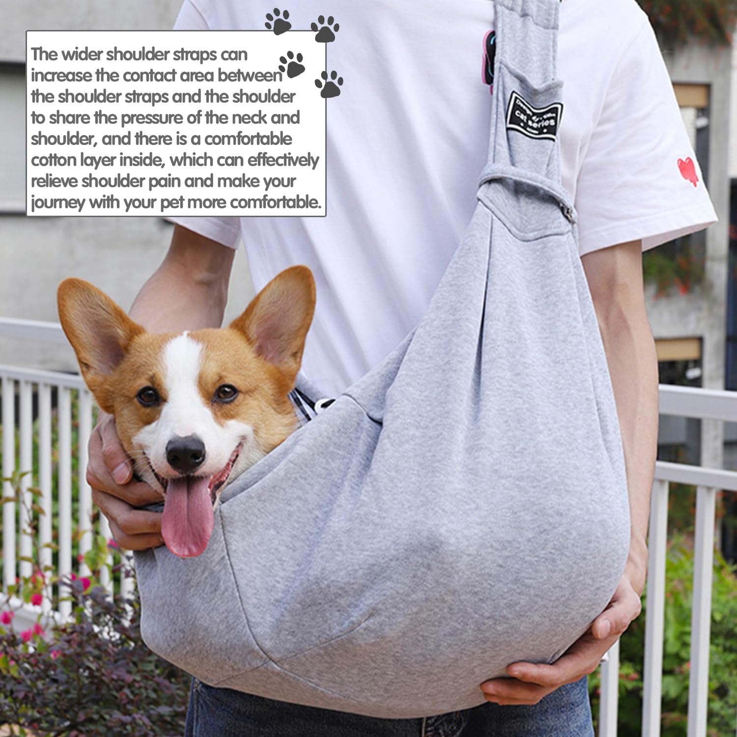 Borsa Tracolla Per Cani Regolabile - Zainetto Porta Animali Comodo Per Viaggi E Passeggiate - Foto 8