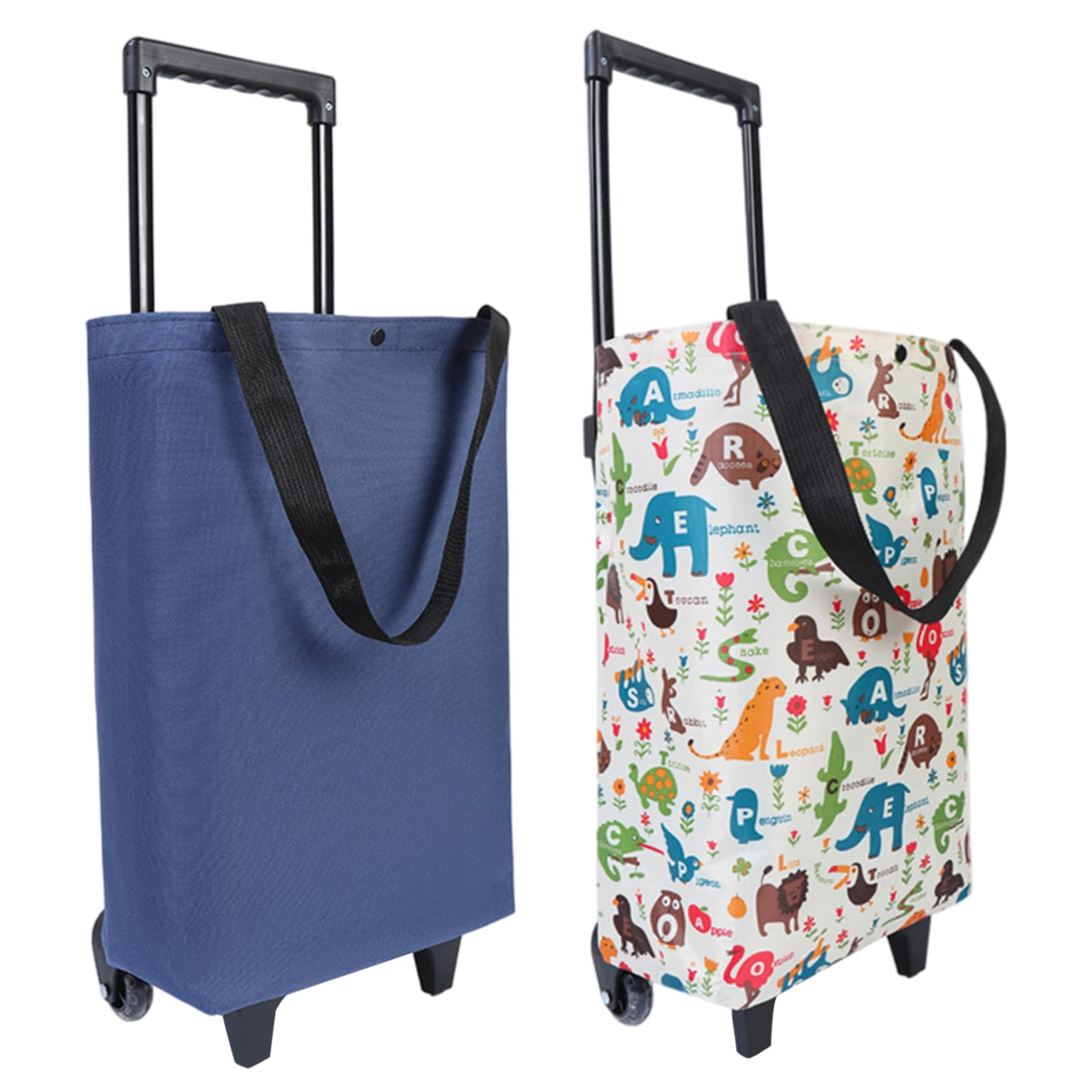 Compras Correos sobre Ruedas Bolsas de tranvía Reutilizables de impermeabilización portátiles Plegables con Mango para supermercados y Viajes, Azul