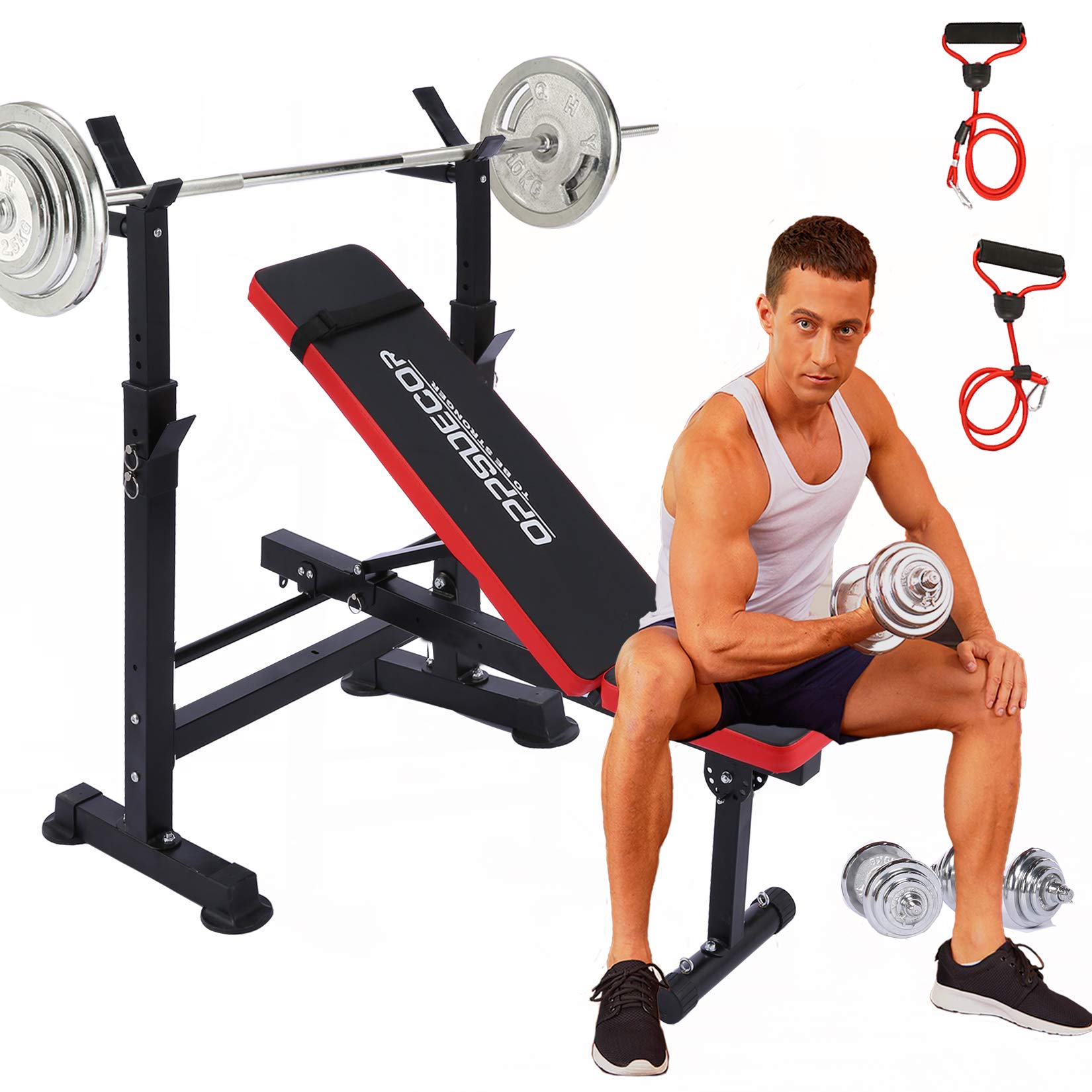 Weight Bench Everfit Fitness Bench Press Squat Rack Adjustable
