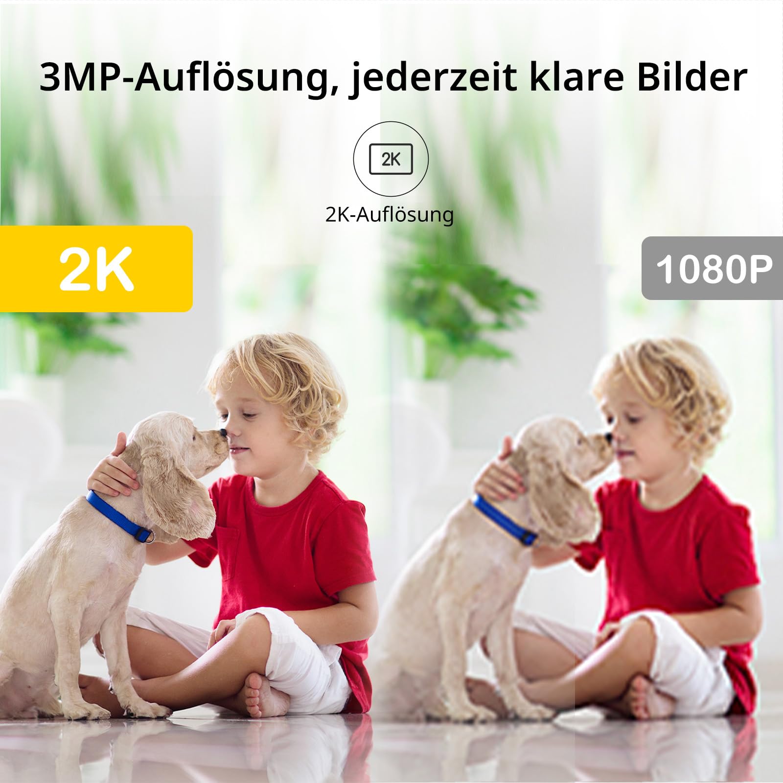 BoyKeep 5G/2.4GHz WLAN Kamera Indoor Überwachungskamera Innen 2K Babyphone mit Kamera, Nachtsicht, Bewegungs- /Tonerkennung, Zwei-Wege-Audio, SD&Cloud-Speicher, K10