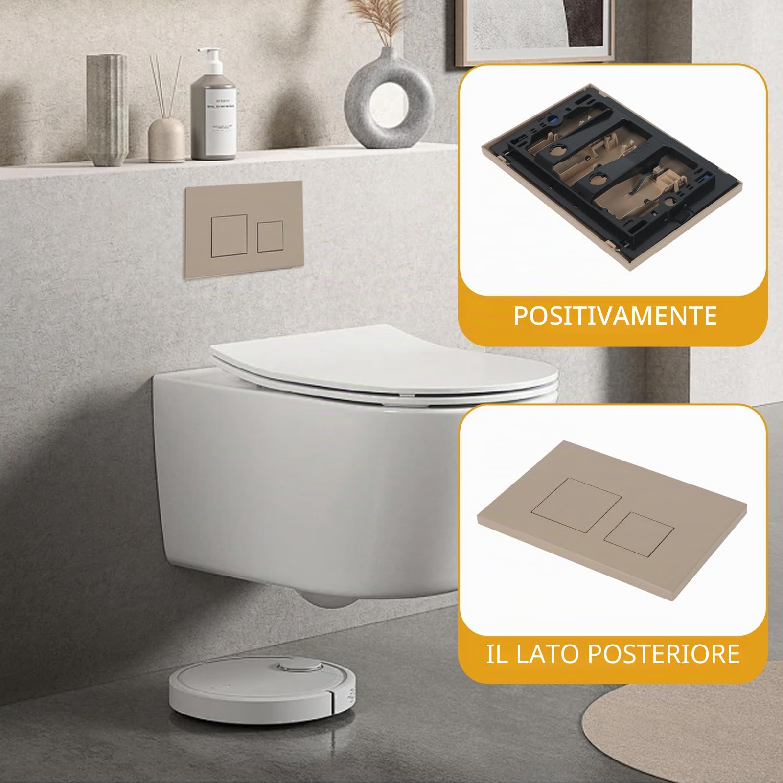 Per piastra di comando Geberit SIGMA 01 SIGMA 20 SIGMA 30, piastra di controllo WC in plastica, modello di ricambio per risciacquo a 2 quantità, doppia piastra di azionamento, 24,5 cm x 16,5 cm