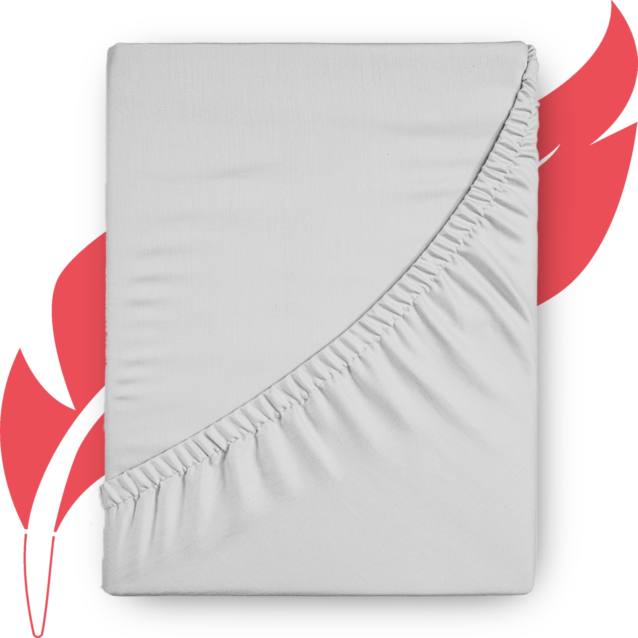 View 1 of ***STOCK PHOTO FOR REFERENCE ONLY***Ashton Sheets Egyptian Cotton King Fitted Sheet - 1000 Thread Count, Silver