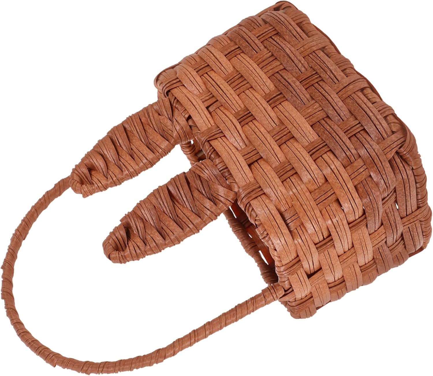 Healifty Portable Easter Bunny Ear Woven Basket Small Decorative Handheld Picnic Food Basket with Iron and PP Material for Home Storage and Festive Organization