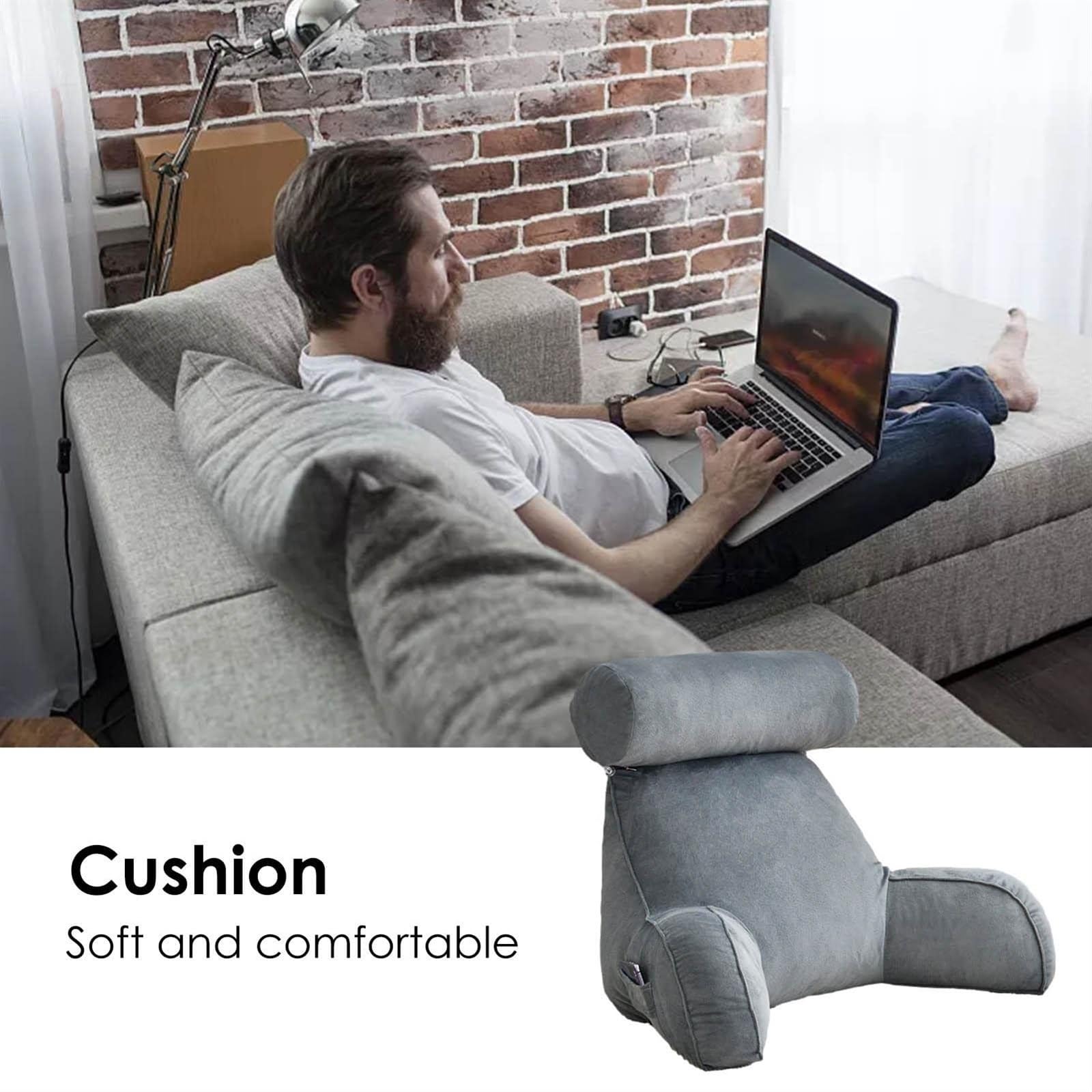 Coussin de lecture ergonomique avec accoudoirs - Coussin portable pour le cou et les bras pour canapé-lit et fauteuil - Confort et soutien (vert, 75 x 40 x 40 cm)