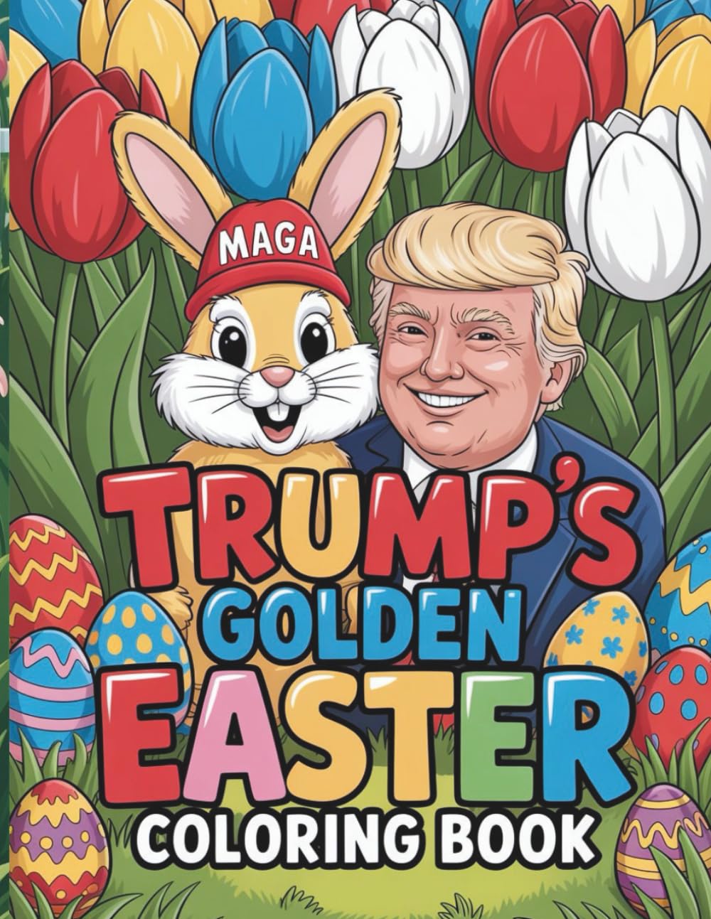 Trump’s Golden Easter Coloring Book: A Festive Easter Coloring Adventure For Kids And Adults Who Love Trump