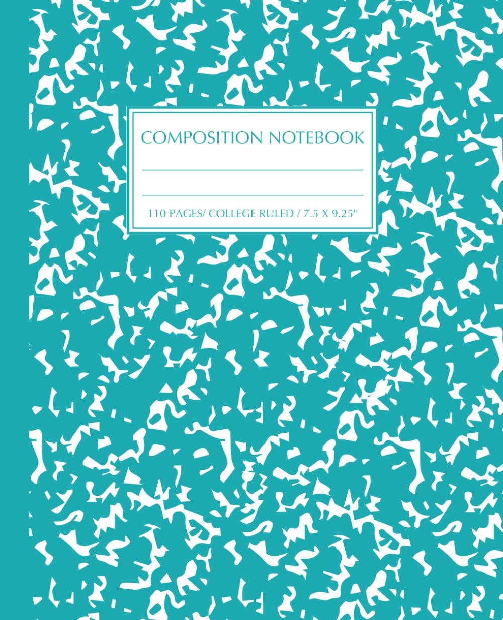 Teal Aesthetic Composition Notebook: Blue Turquoise Marble College Ruled Journal for School and Creative Writing, Back to School Supplies for Students &Teens