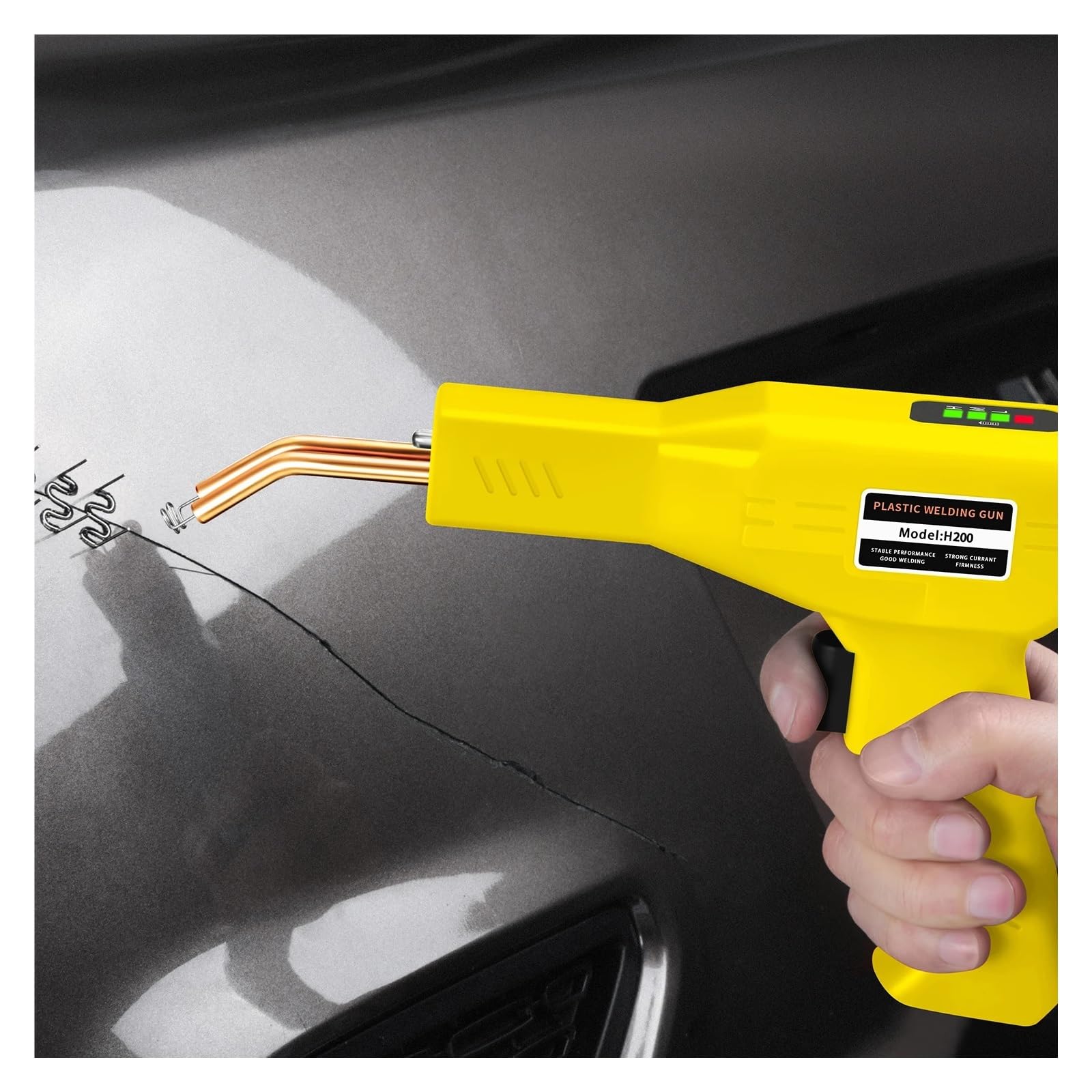 Kit De Soudage Du Plastique Sans Fil 200W, Avec Agrafeuse À Chaud 400/1200 Pièces, Pistolet De Soudage Du Plastique Rechargeable Par USB Avec 5000mAh Pour la réparation des fissures en plastique(With :