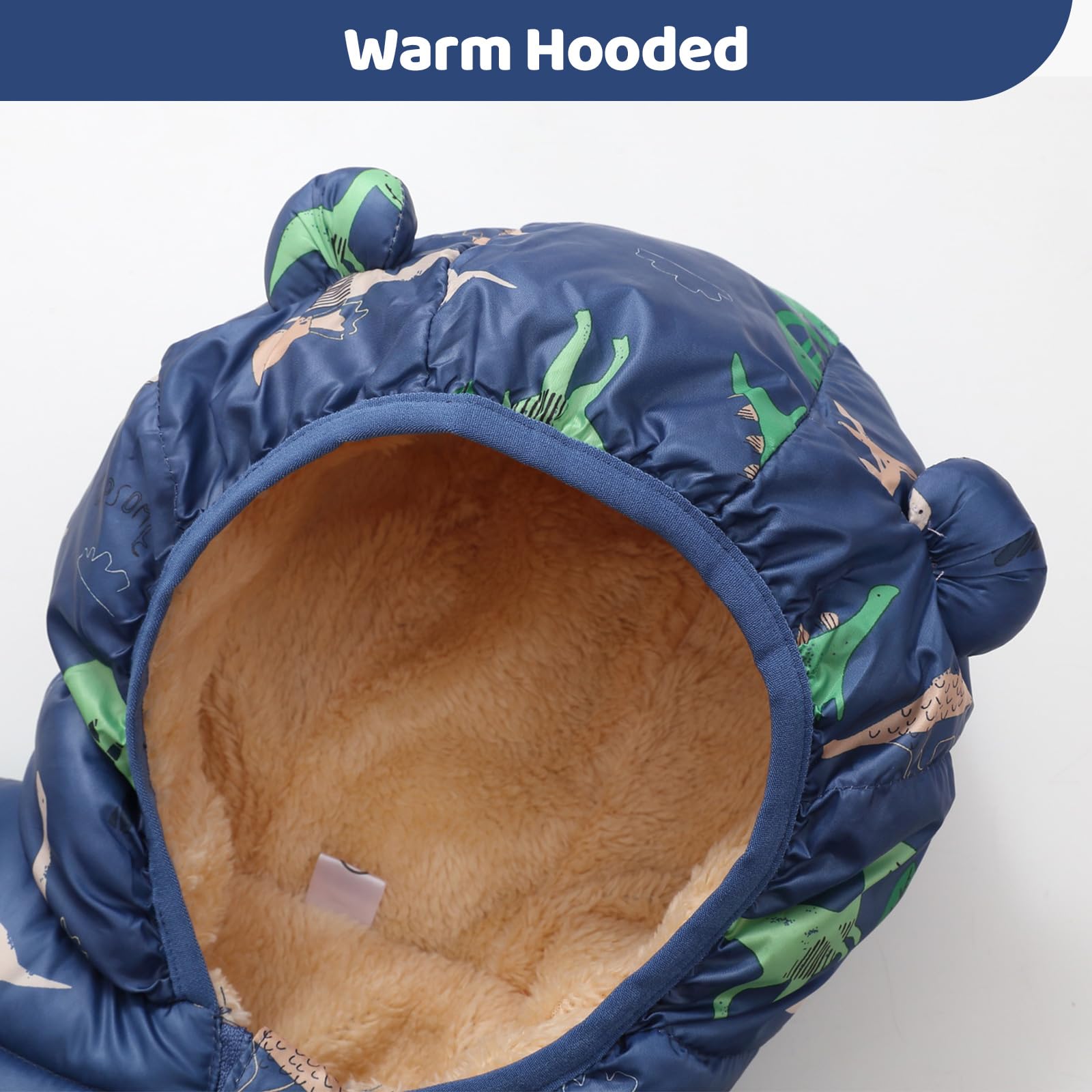 JiAmy Chaqueta de invierno para bebé con capucha para niños y niñas, abrigo de invierno a prueba de viento, chaqueta cálida para niños, cremallera y capucha, abrigo de forro polar, 18 meses a 5 años