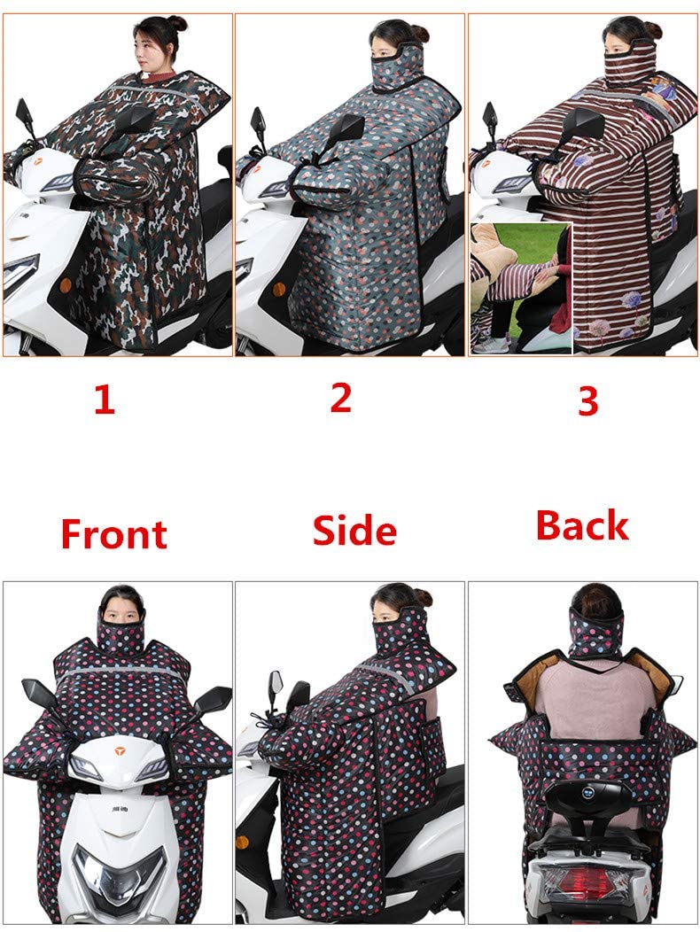 Coprigambe per Scooter, Grembiule per Gambe con Guanti da Manubrio Protezione per Gambe per Giacca a Vento da Moto per Scooter Nero