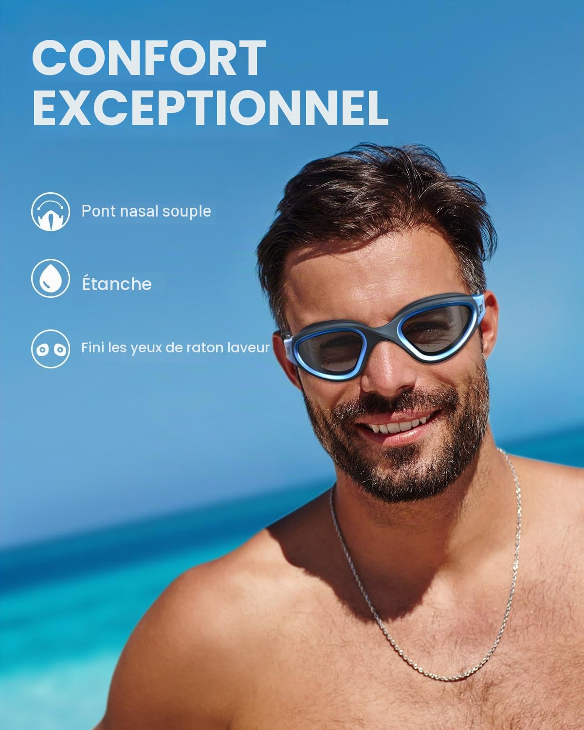ZIONOR G1 Polarisées Mirror Lunettes de Natation pour Unisex Adulte Homme Femme, Anti Buée, 100% Anti UV Lunettes de Plongée
