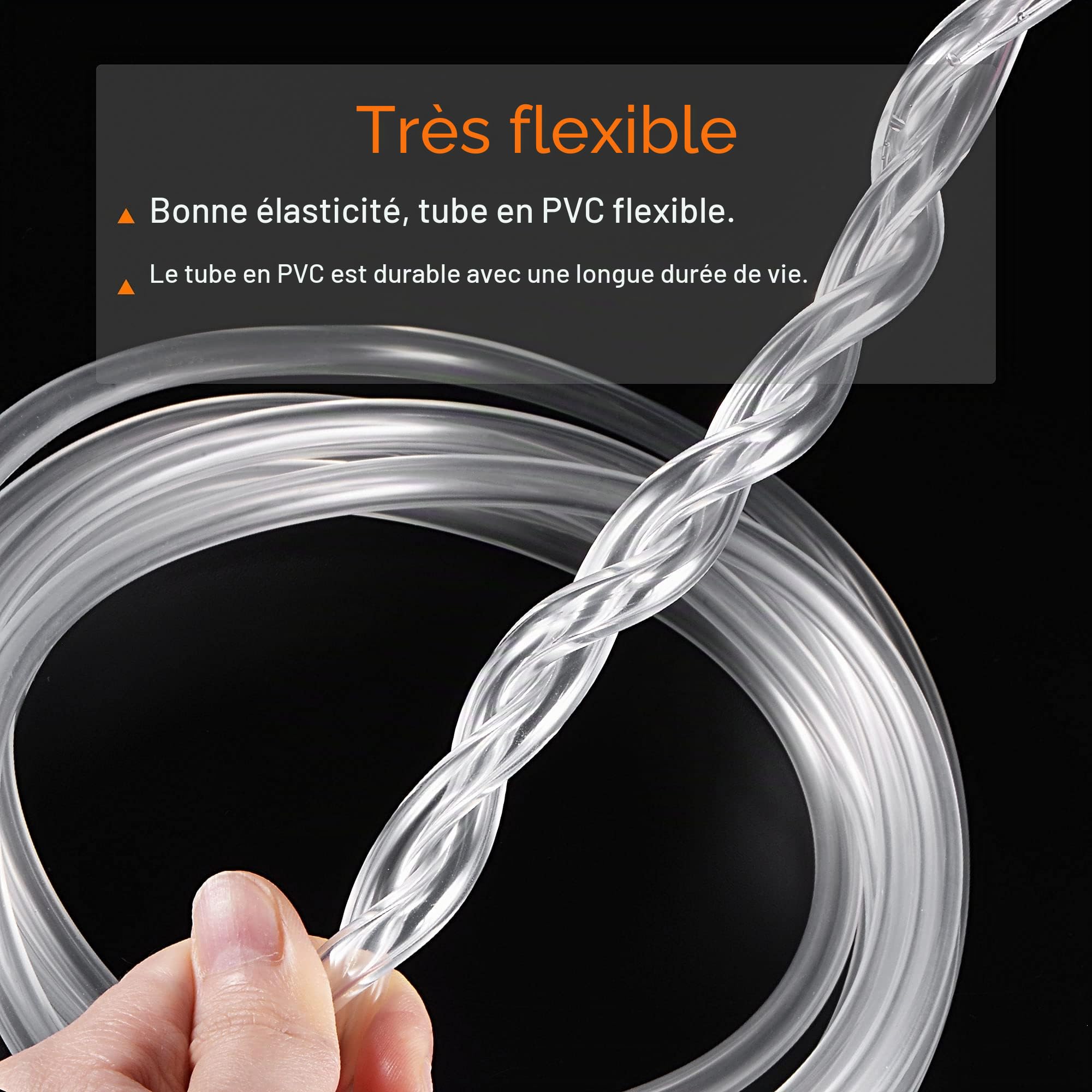 sourcing map Tuyau Flexible PVC Transparent Vinyle Tube PVC 50mm Diamètre Interne 58mm Diamètre Externe 1 Mètre de Longueur Flexible Léger pour Eau Tube Air Ligne