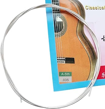 10 Nylon Core Silver Plated Copper Alloy Single String 5th Fifth A Classical Guitar Strings Normal Tension 035 inch