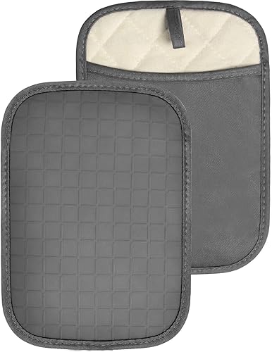 Miniatura 7 de HOMWE Soportes de silicona para ollas de cocina, juego de 2 salvamanteles, resistentes al vapor y al calor, almohadillas calientes para manos y