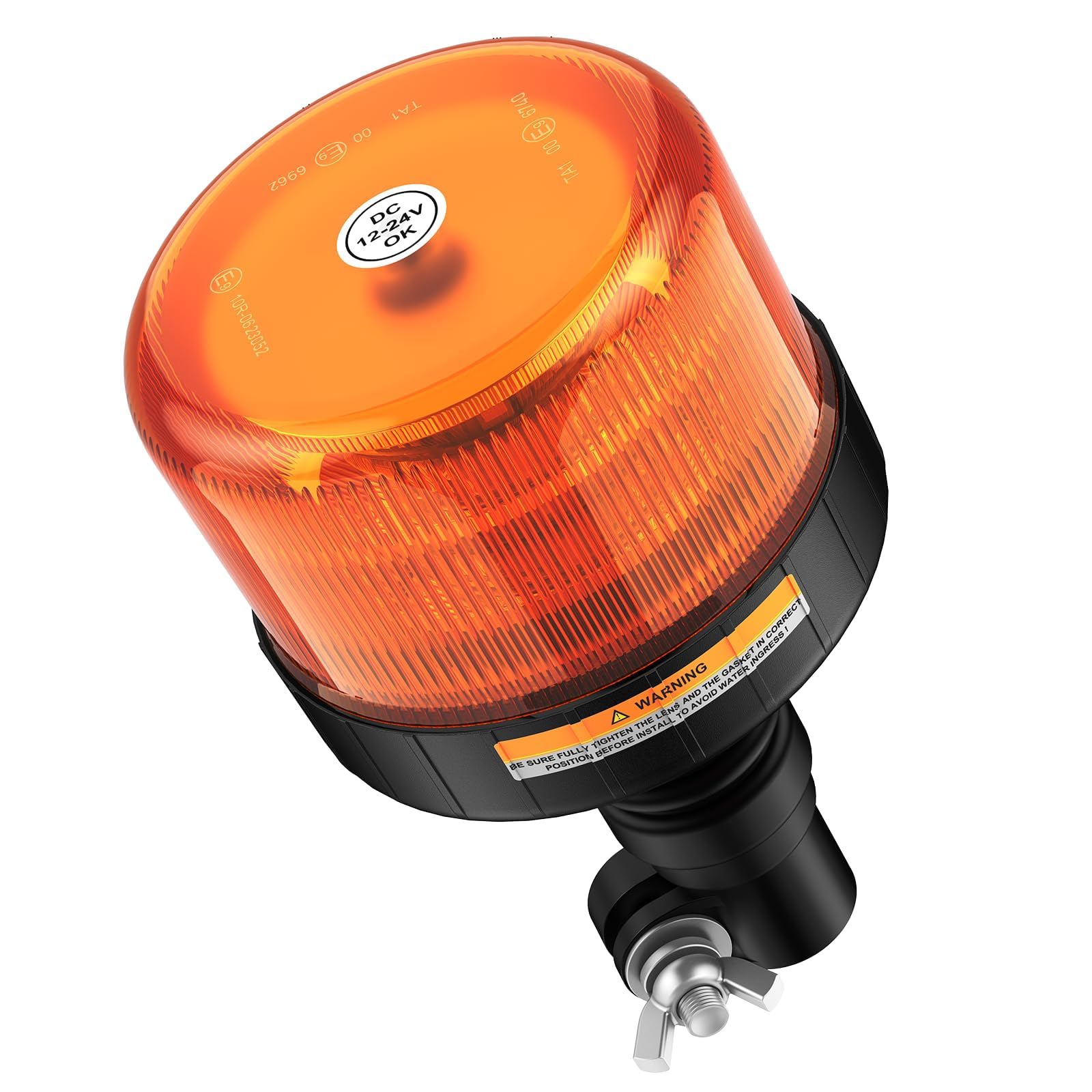 AUTOUTLET 2 szt. Pomarańczowy obrotowy reflektor LED Lampa ostrzegawcza Rampa Led 12V-24V 12 SMD LED 3 tryby oświetlenia wodoodporna pyłoszczelna do wozu strażackiego, karetki itp