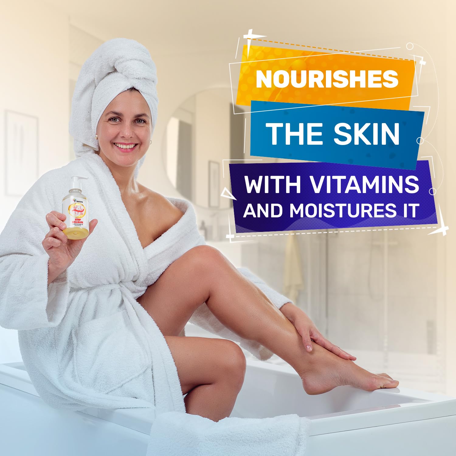 Verana Massageöl Stop Cellulite, Naturkosmetik Körper-Öl, Alle Haut, Anticellulite, Wirksam bei Programmen zur Körperformung, macht die Haut Glatt, Fest und Straff, Aromatherapie (5L)