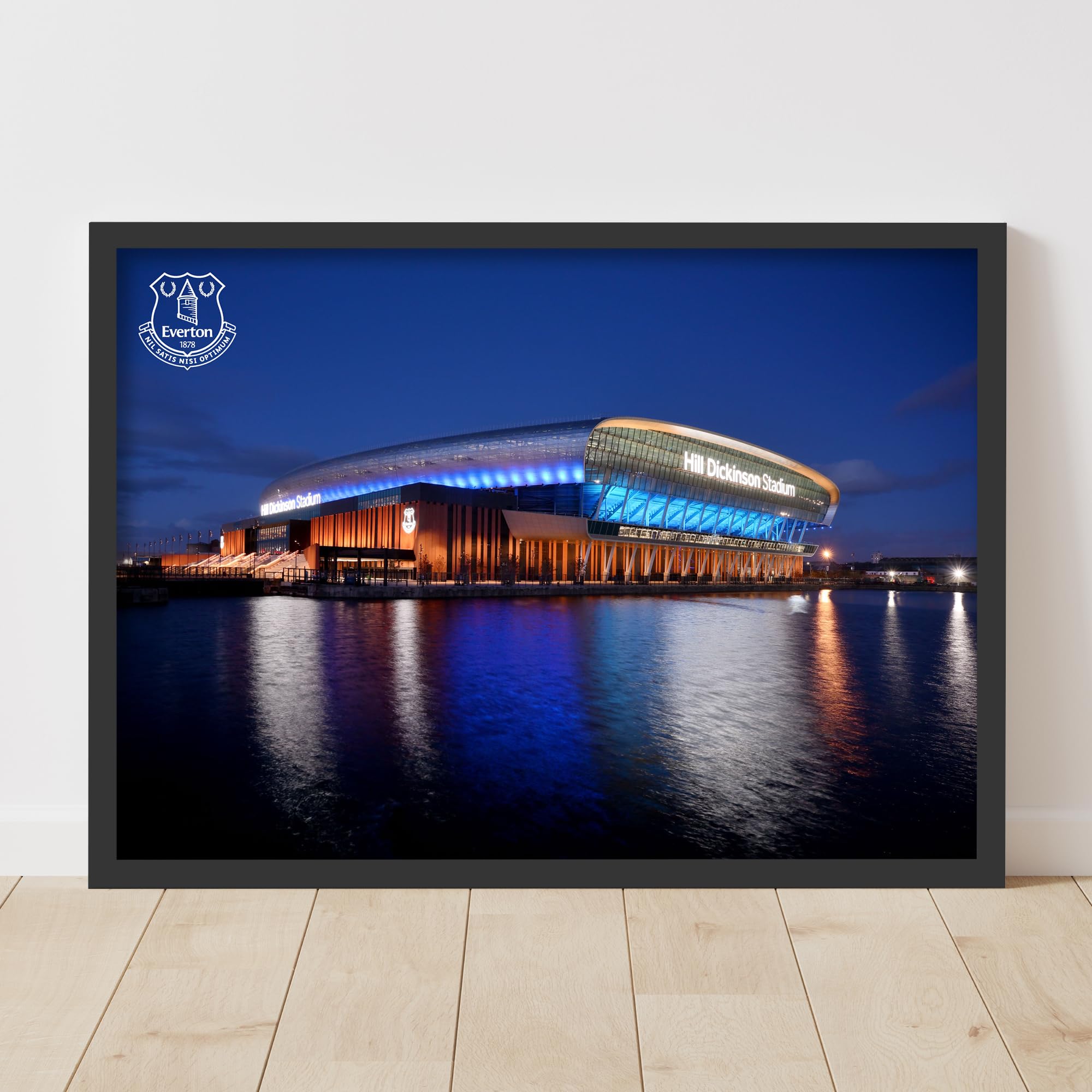Themed Everton FC Print - Hill Dickinson Stadium Outside Night Time Lights Poster Football Art (42cm x 59.4cm - A2)