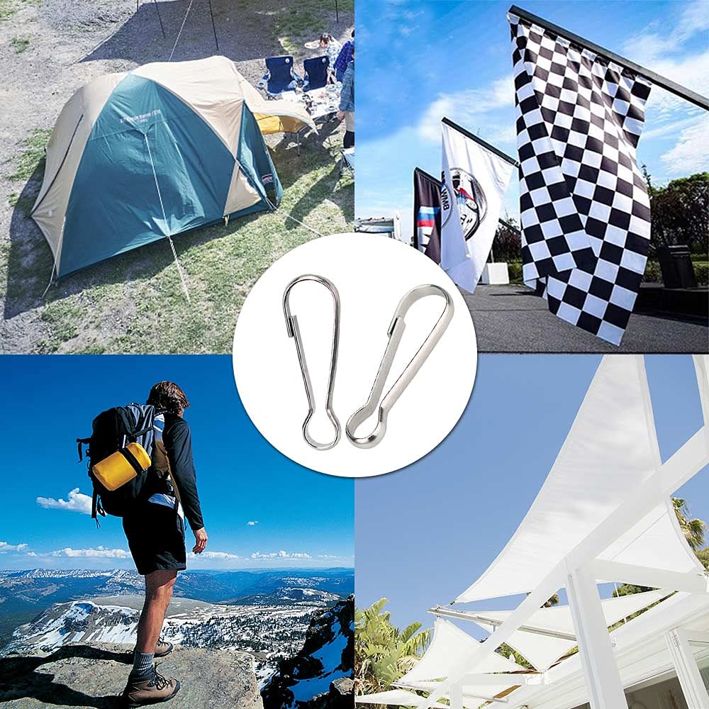 50 Clip Metalliche Per Bandiere Rybtd - Gancio In Acciaio Per Aste, Portachiavi E Altro - Foto 2