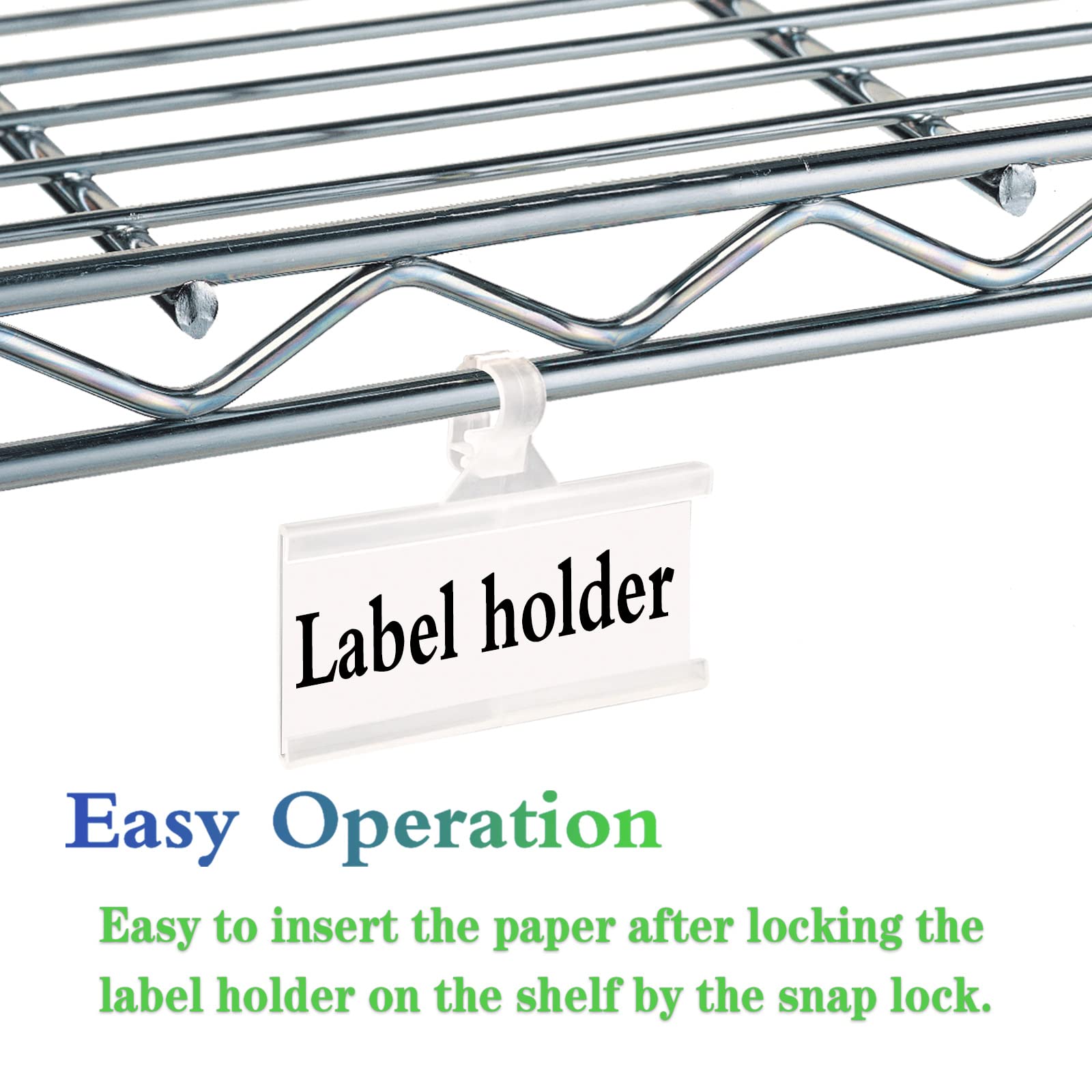 Wire Shelf Labels - 35 Pack Snap Lock -3