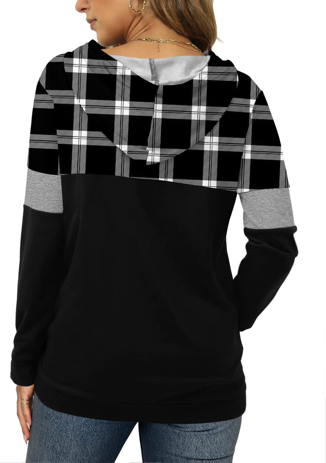 Angerella Hoodies for Women Camo Leopard Print Tops Pullover Hooded Sweatshirt Drawstring with Pocket - Image 3