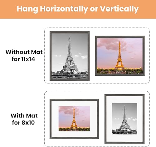 Miniatura 5 de upsimples - Portarretratos de 11 x 14 para galería de fotografías en la pared - Marcos para fotos de 8 x 10 pulgadas con paspartú o de 11 x 14