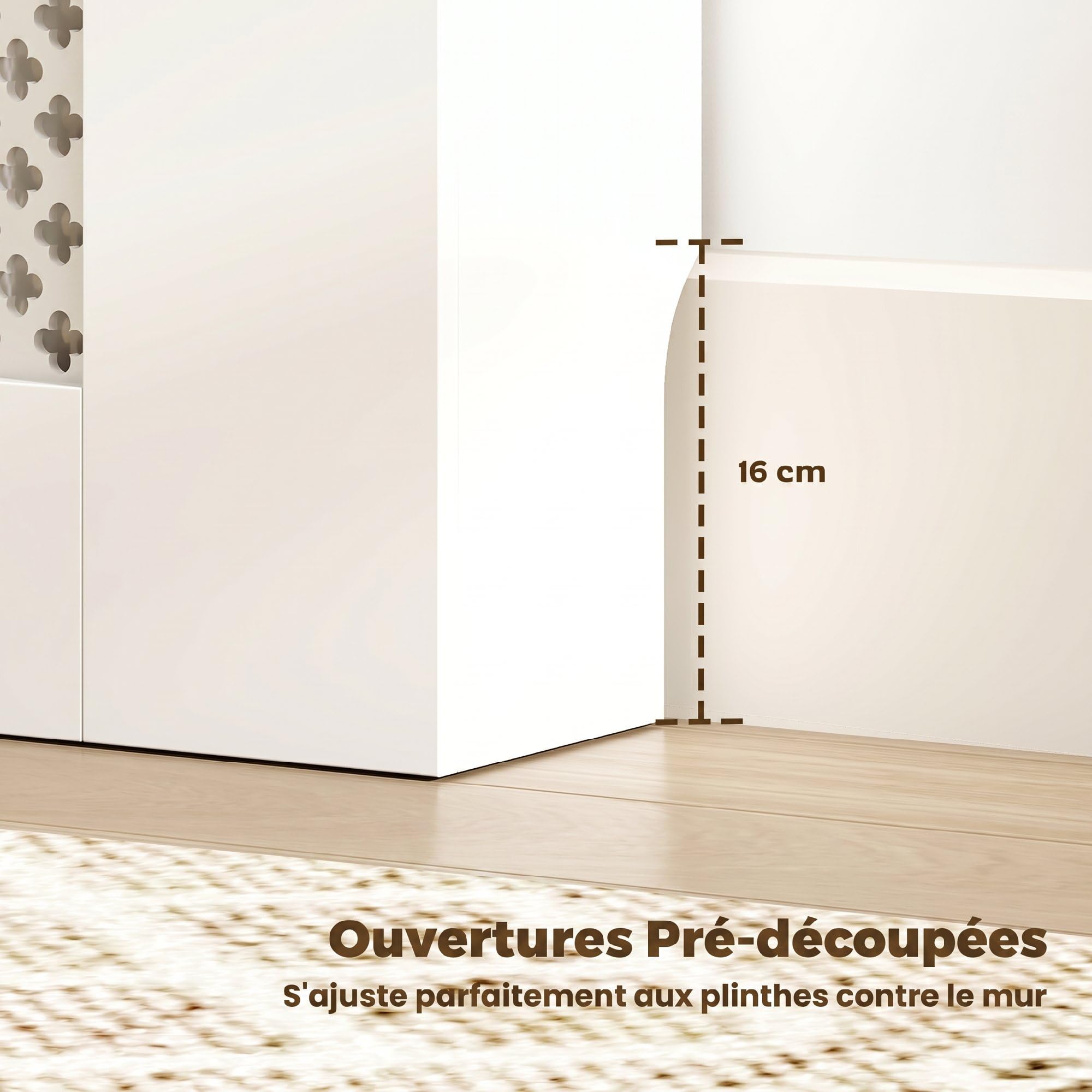 HOMCOM Couvercle de Radiateur en Bois, Cache Radiateur Moderne à Lattes avec Détails Croisés et Étagère Supérieure, pour Salon, Chambre à Coucher, Couloir, 78 x 19 x 81 cm, Blanc