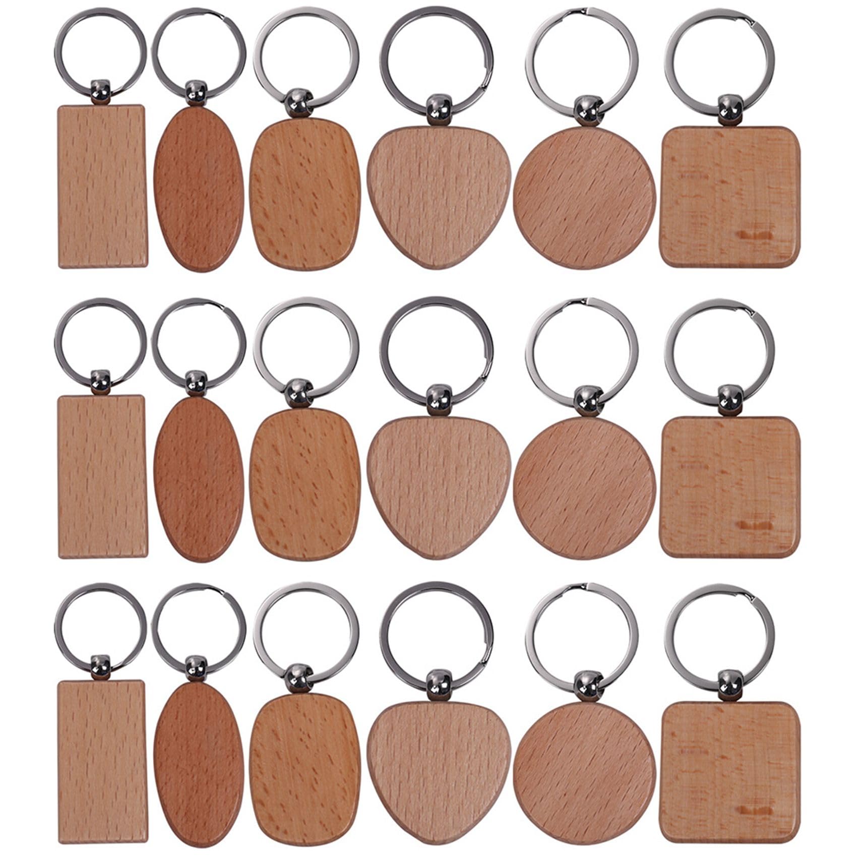 Llaveros de madera personalizados con diseños mixtos para manualidades y etiquetas