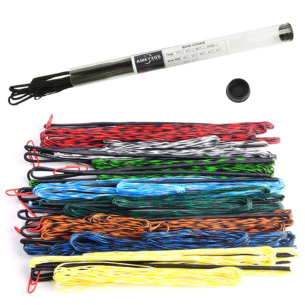 SHARROW Archery Dacron Bow String Handmade Replacement Bowstring 16 Strands for 68 70 inch Recurve Bow Longbow (Black, AMO 68"/ActuaL string length 164cm)