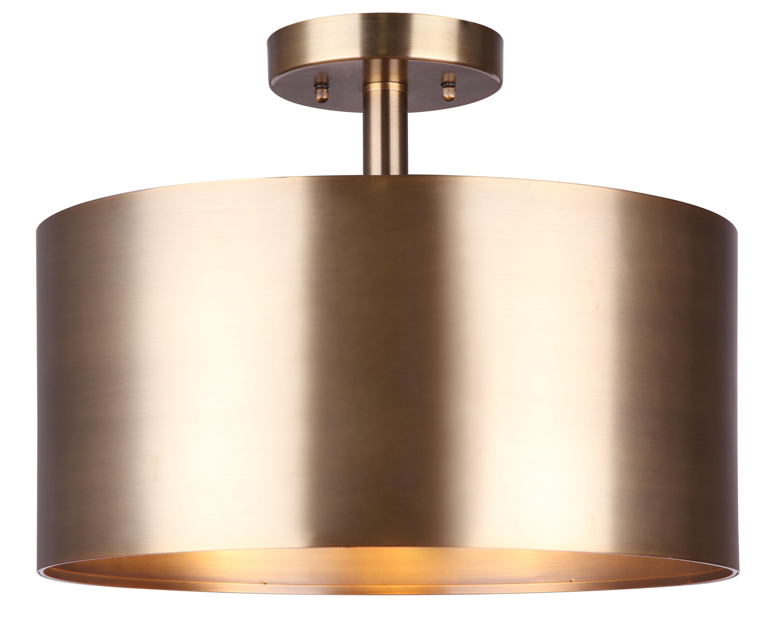 Canarm Lola ISF669B03GD 3-Light Semi-Flush - Gold Finish, 60W Type A, 15" Wide, 11.5" High, Easy Connect, Contemporary Design for Bedrooms, Living Areas