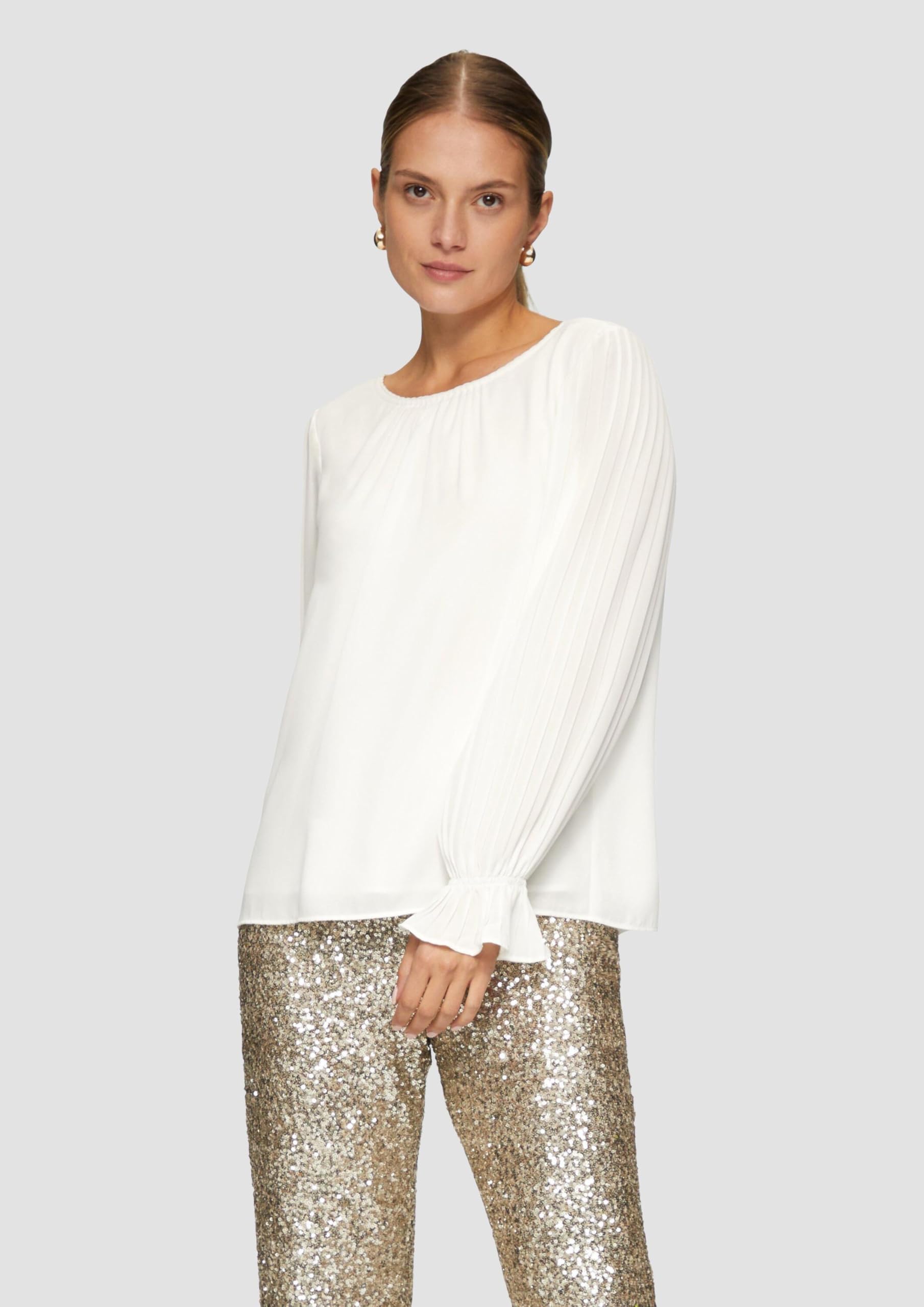 s.Oliver Schwarz Label Damen 2157973 Bluse Langarm