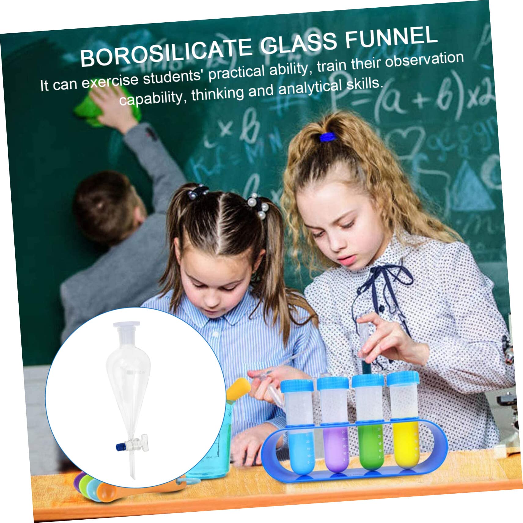 ULTECHNOVO Birnenförmiger Scheidetrichter Glasgelenk Glastrichter Extra Großer Trichter Laborglas Glasscheidetrichter Scheidetrichter 500Ml Konisch Scheidetrichter Zubehör Konisch