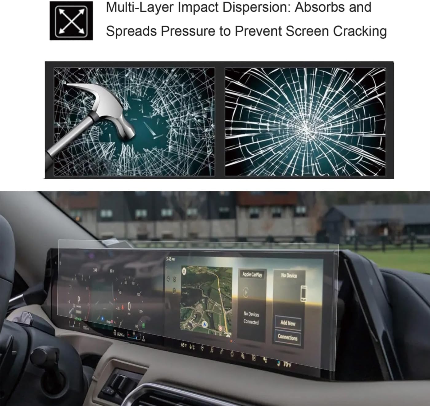 Tempered Glass Screen Protector for 2025 Nissan Armada | 14.3" Multi-function information display Cover | HD Clear, Anti-Scratch,Bubble Free