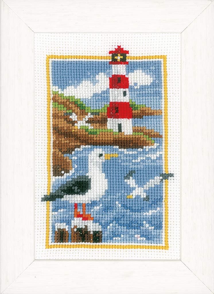 Vervaco Counted Cross Stitch Miniature Kit (Set of 3) Lighthouse 3.2" x 4.8"