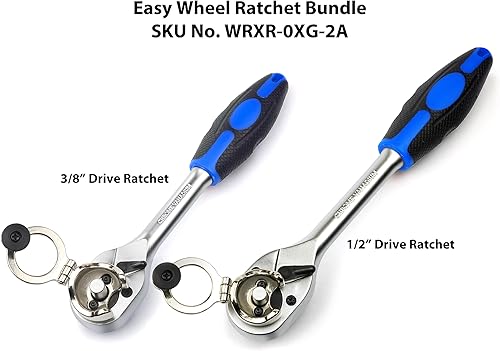 Miniatura 2 de Paquete de trinquete de rueda fácil, 12 pulgada y 38 pulgadas, acción de trinquete de 72 dientes, mecanismo de liberación rápida, rotador,