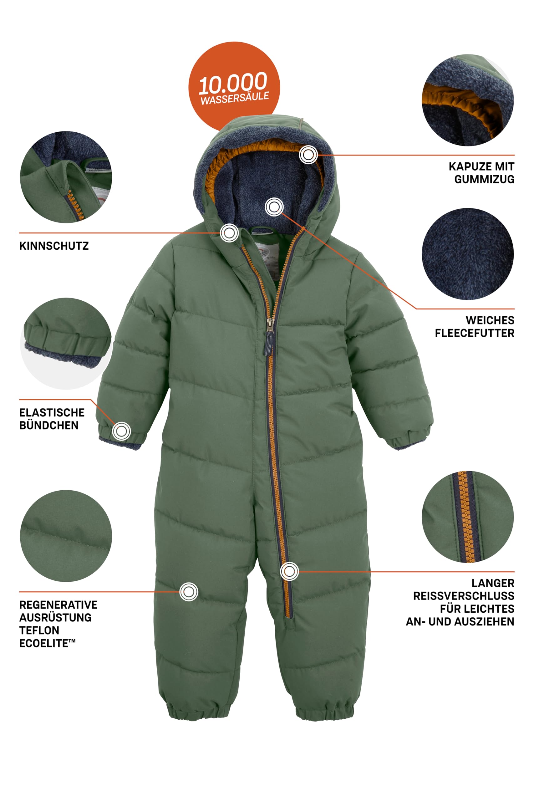 first instinct by killtec Unisex Fiow 32 Mns Onpc Overall/Schneeanzug in Daunenoptik mit Kapuze