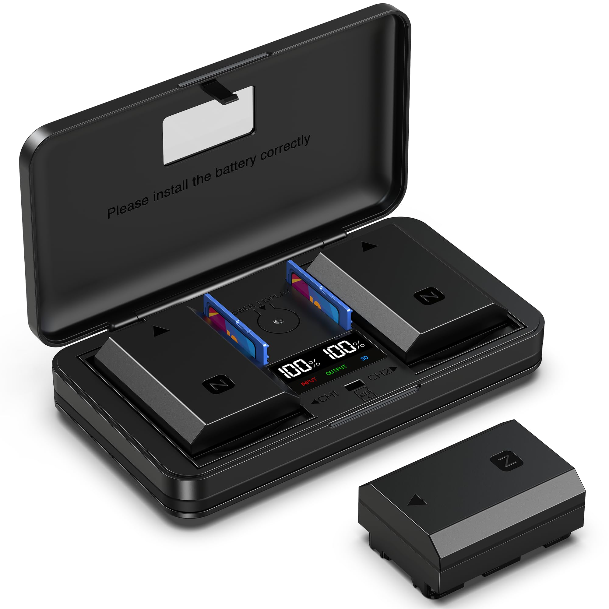 Caricabatterie NEEWER NP-FZ100 A 4 Canali Con Display – Ricarica Rapida PD 45W, Protezione Circuito, Attivazione Sottotensione, Per Sony A7 IV A9 III A1 A6700